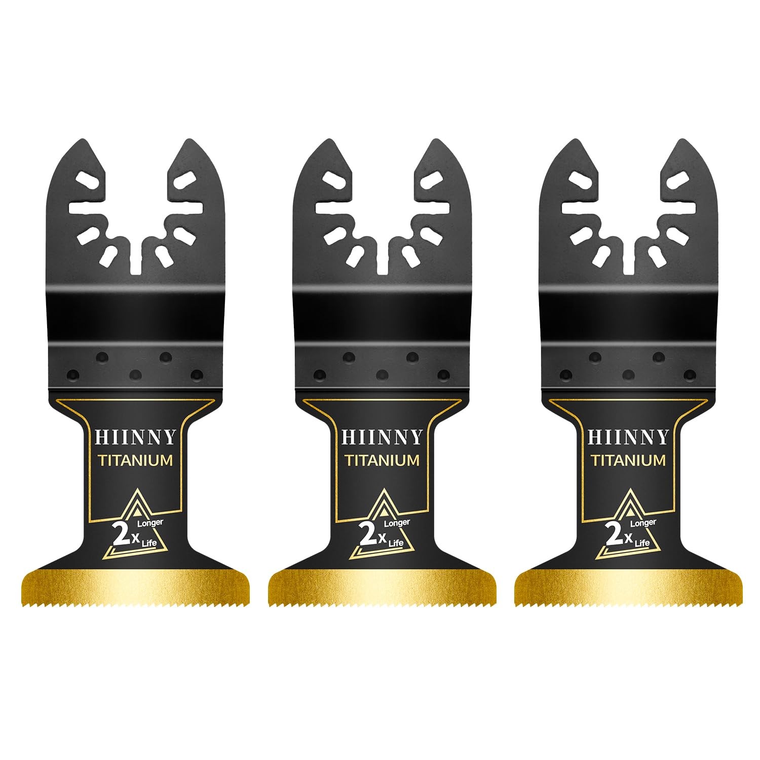 Hiinny 3PCS Titanium Oscillating Tool Blades, Professional Universal Silver