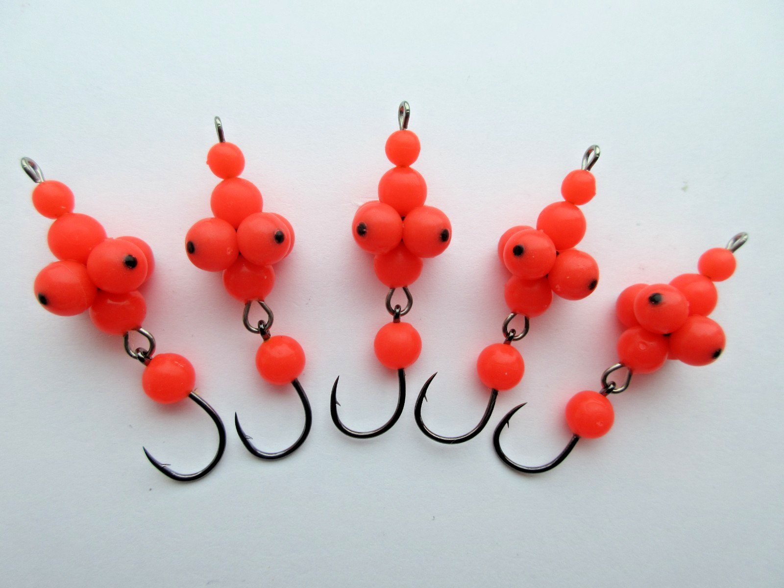Salmon River Egg Cluster for Steelhead Trout (#2 Hook) - 5 pcs - Fl. Orange