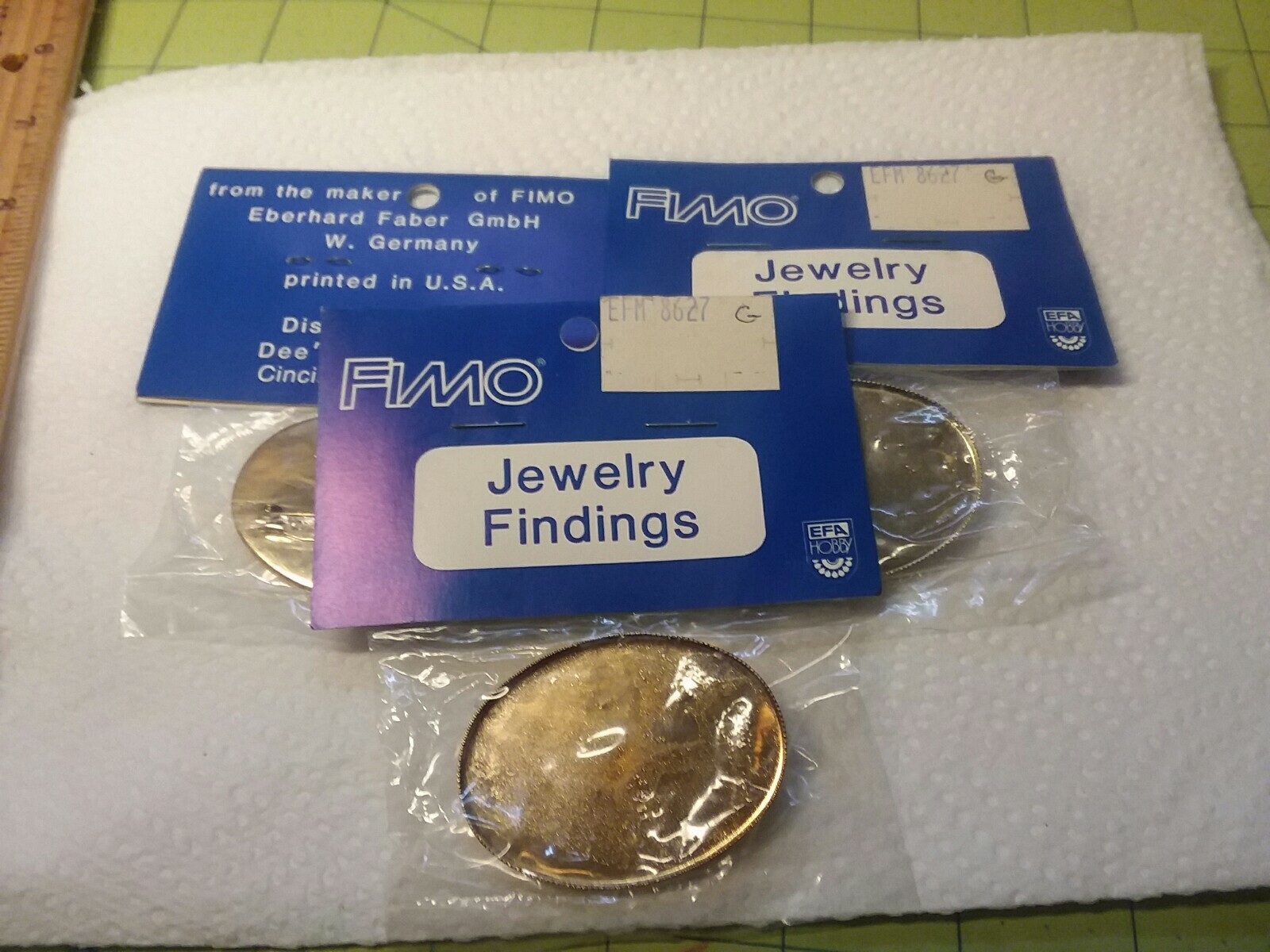 New Old Stock Jewelry Findings: 3 PCS 50mm× 38mm Blank Brooches 11-01-2020