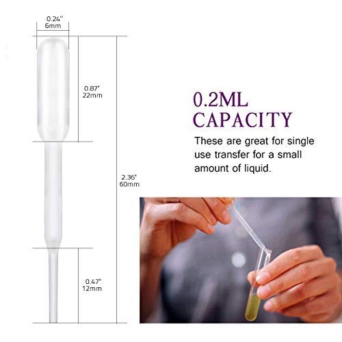 moveland 0.2ml Plastic Mini Transfer Pipettes for Liquid Mixture, 0.2 ml
