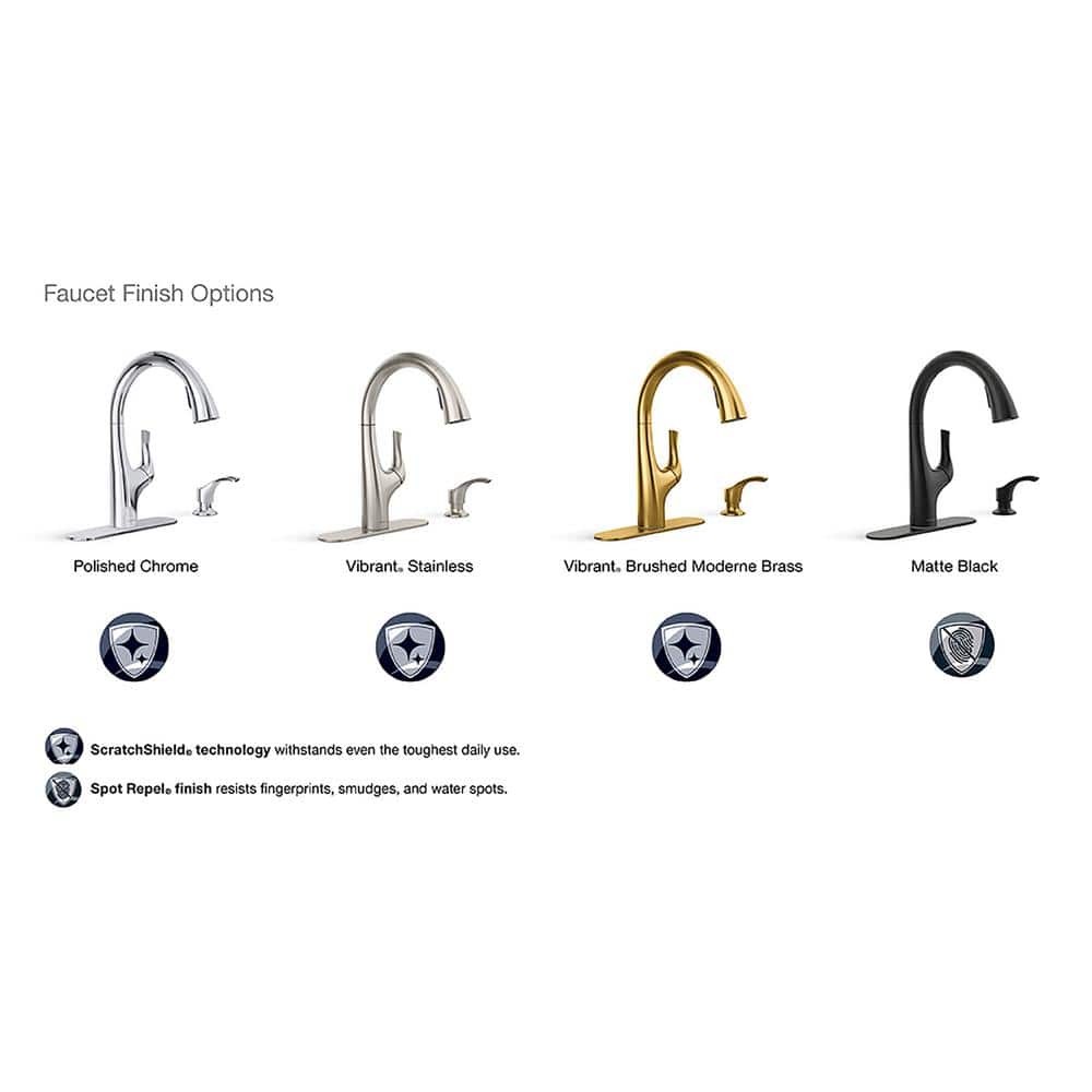 Kohler Avi Single-Handle Pull Out Sprayer Kitchen Faucet in Matte Black