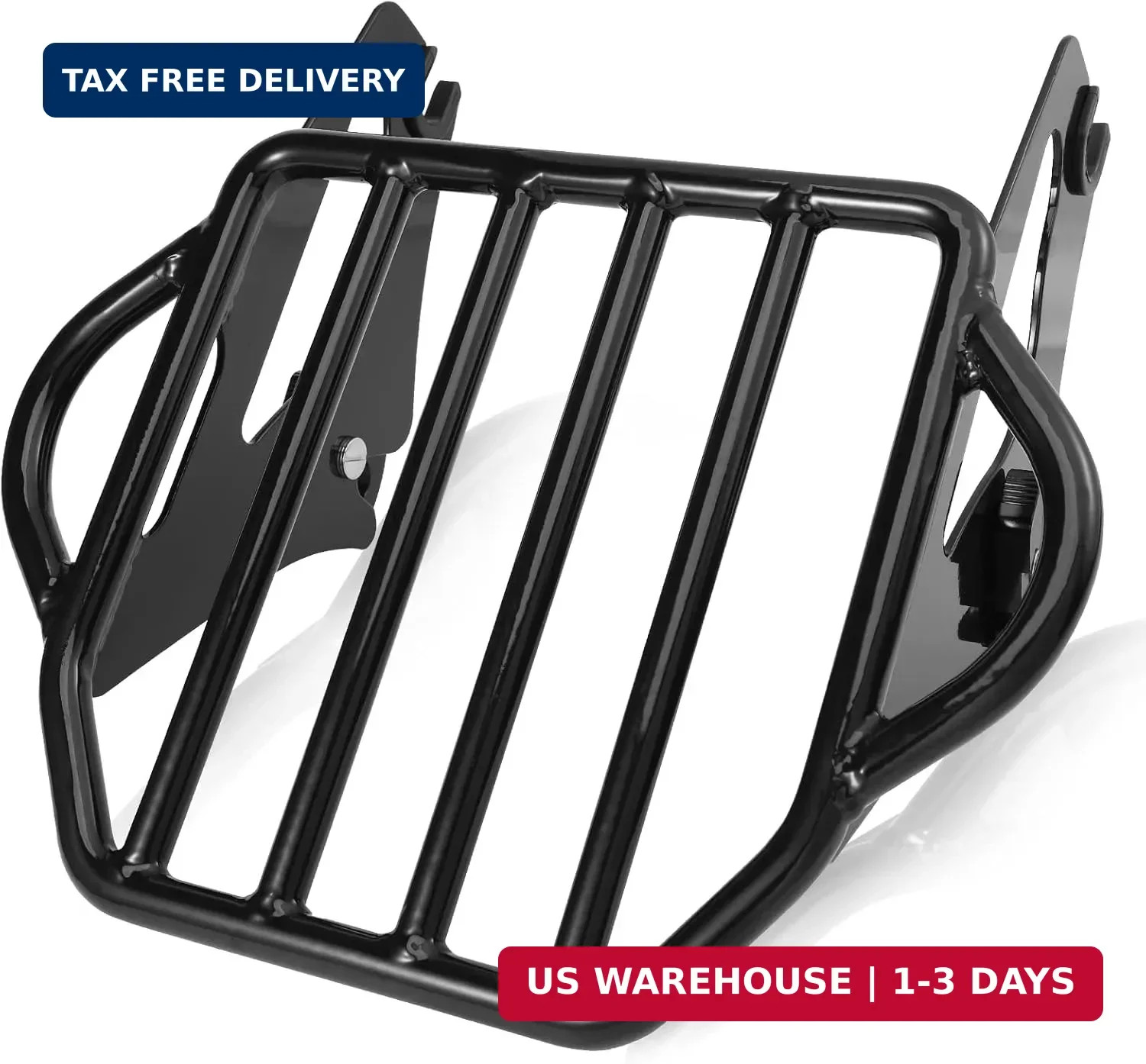 Black Detachable Two-Up Luggage Rack Motorcycle Rear Mounting Rack for Harley To