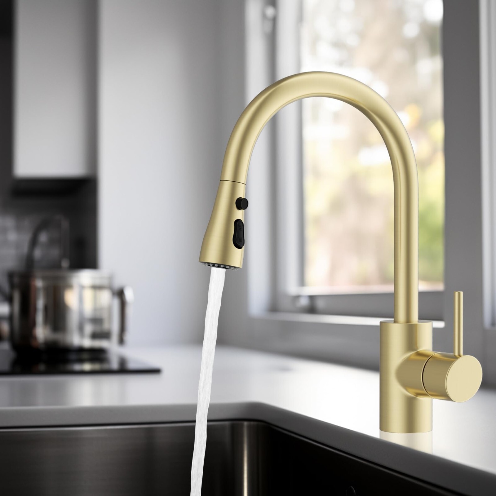 Metal Pull Down Kitchen Sink Faucet Head，Kitchen Faucet Head Replacement