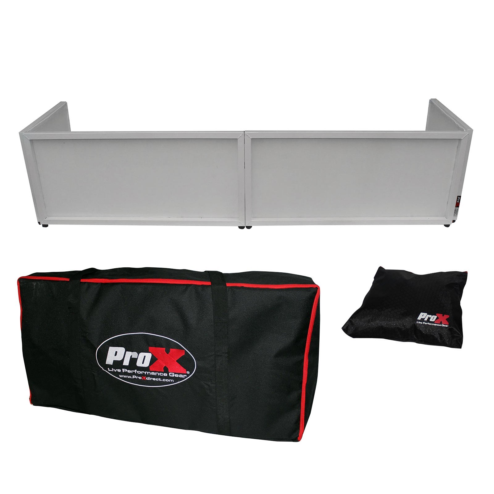 ProX XF-TTFW 6ft Table Top DJ Facade for Wedding White + Black Scrim
