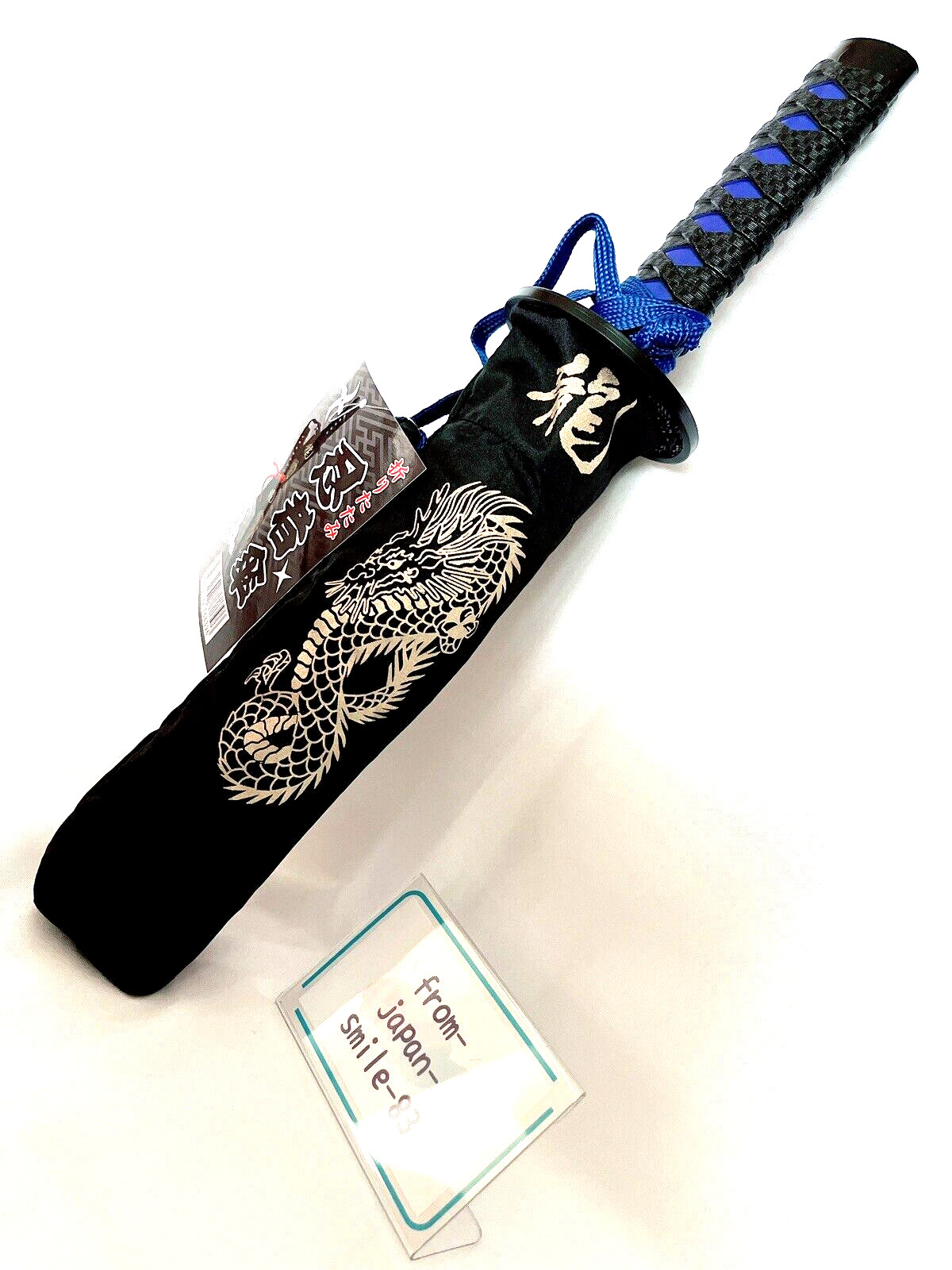 Folding umbrella ninja blue sword style Japanese dragon cosplay　Handle Ninja