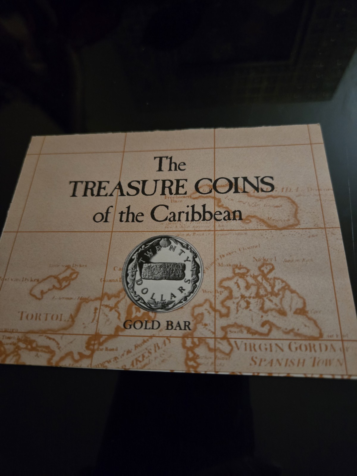 Document Only For Gold Bars Treasure O The Caribbean NO COIN BritishVirginIsland