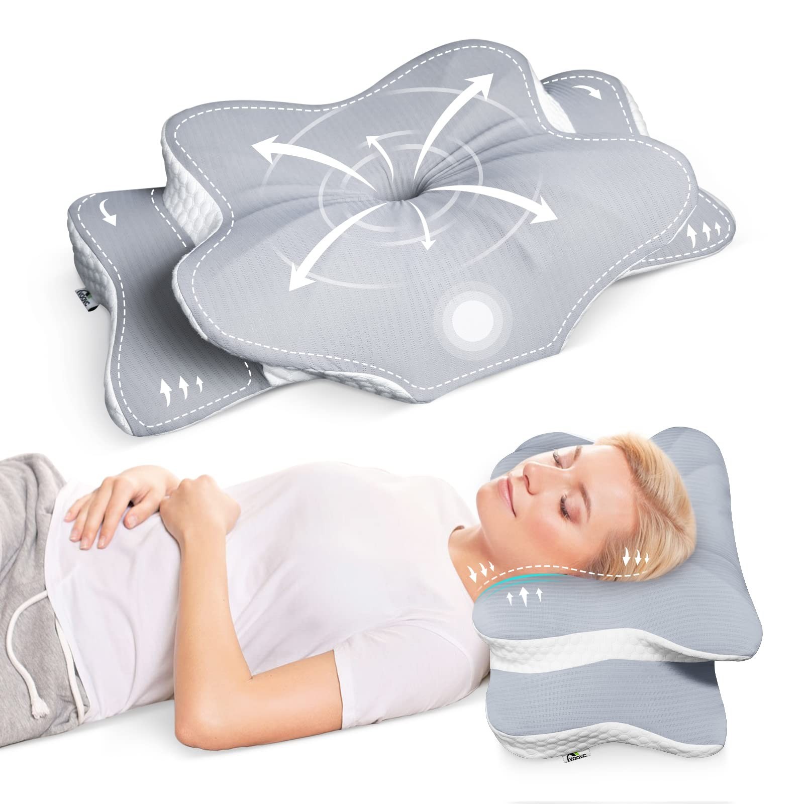 Cervical Contour Pillow for Neck, Shoulder and Back Pain Relief - Orthopedic ...