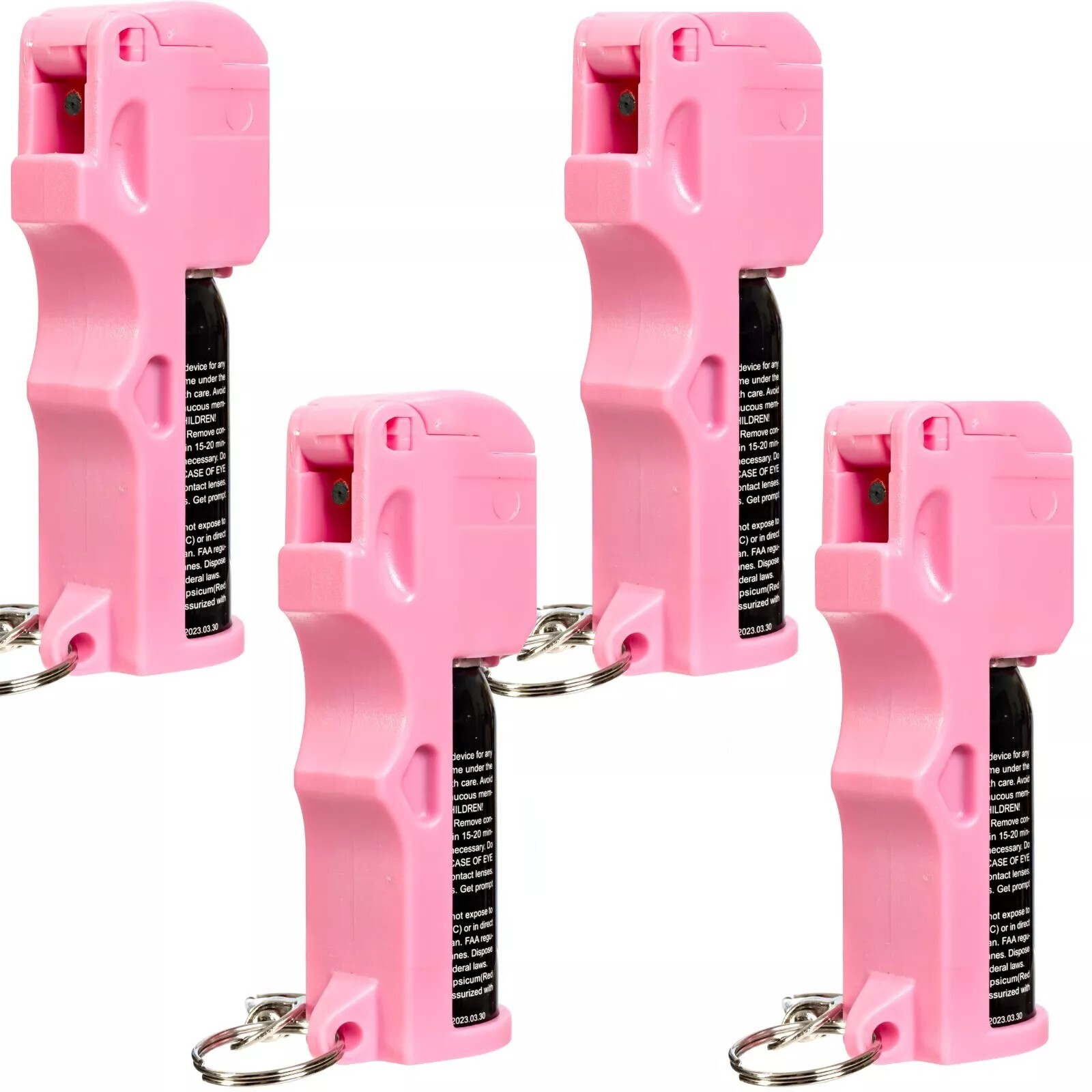 4 Pack BURN Pepper Spray Self Defense 1/2oz Police Strength Security Pink