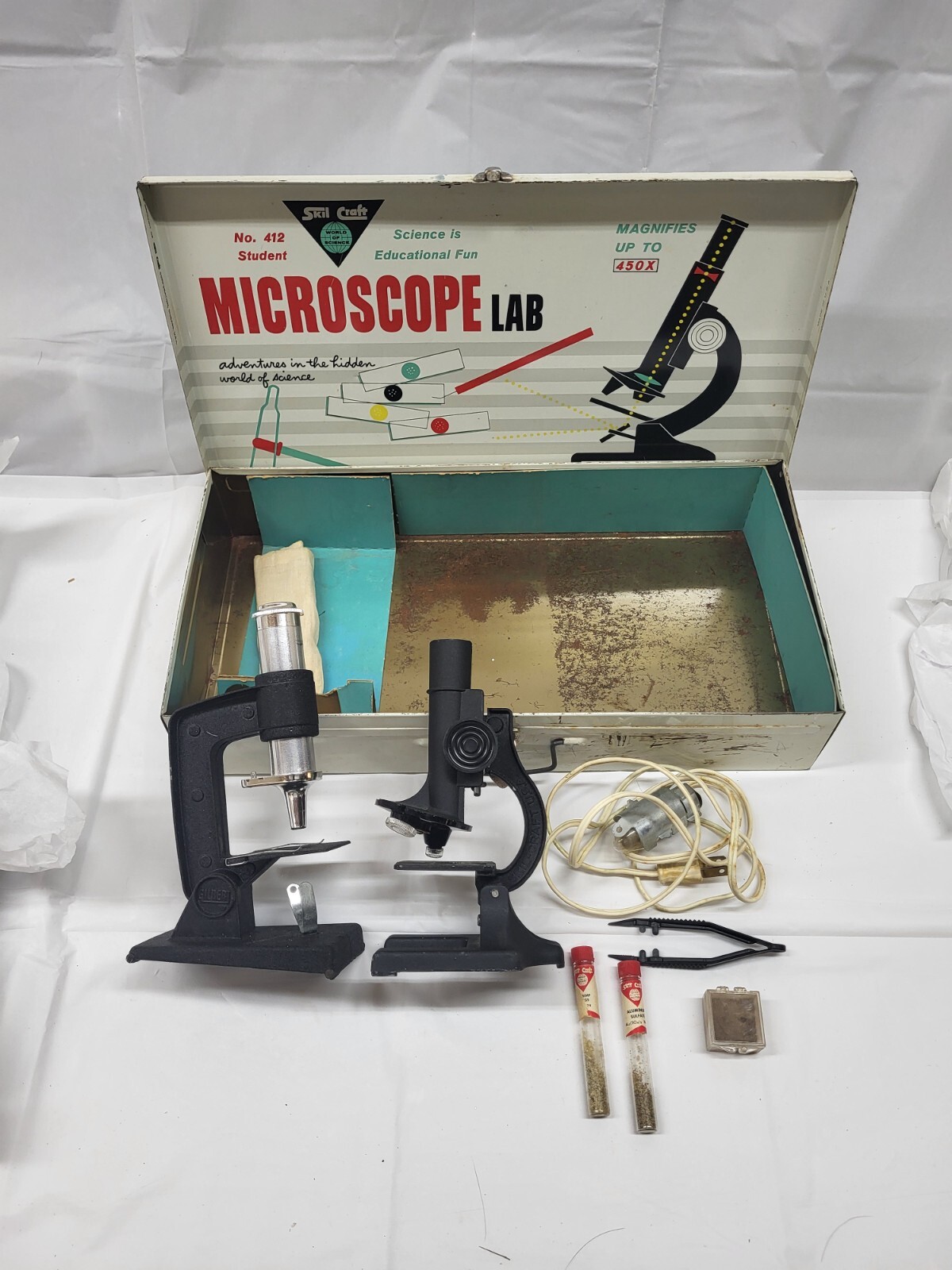 Skil Craft No. 412 Vintage Microscope Lab Set 1959