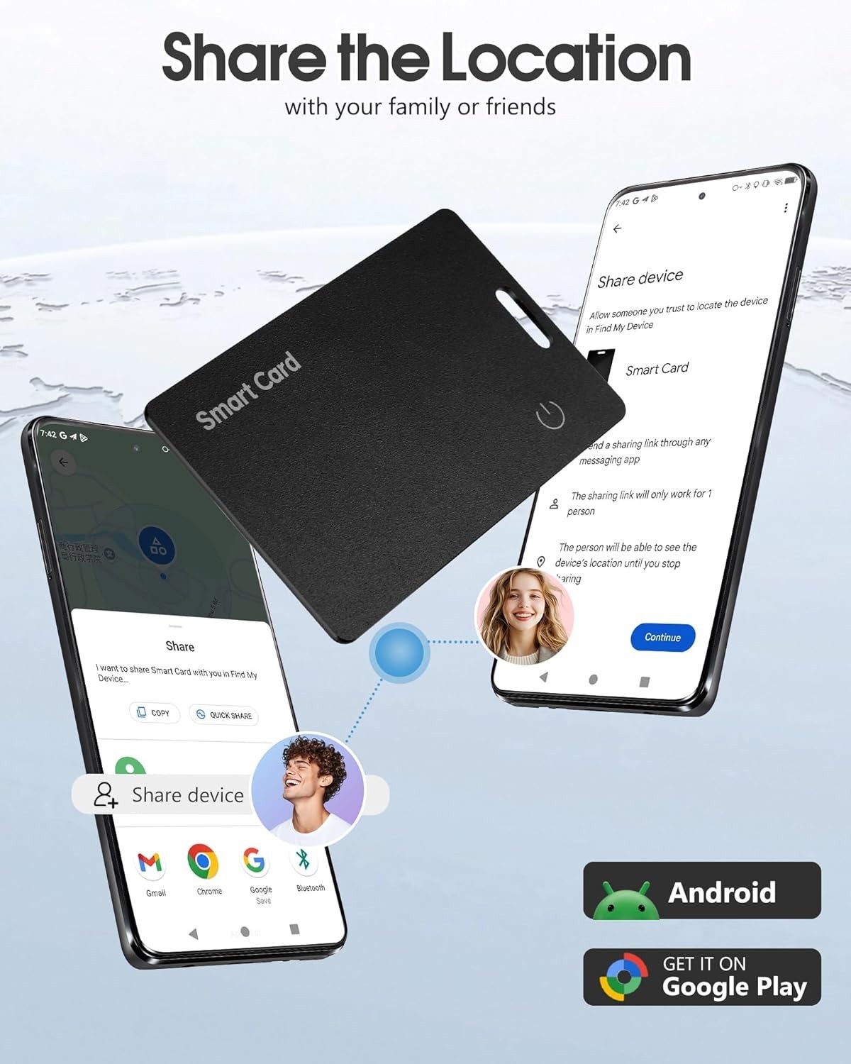Zoilytech Wallet Tracker Card for Android,Rechargeable Tag Wallet Finder, Thi...