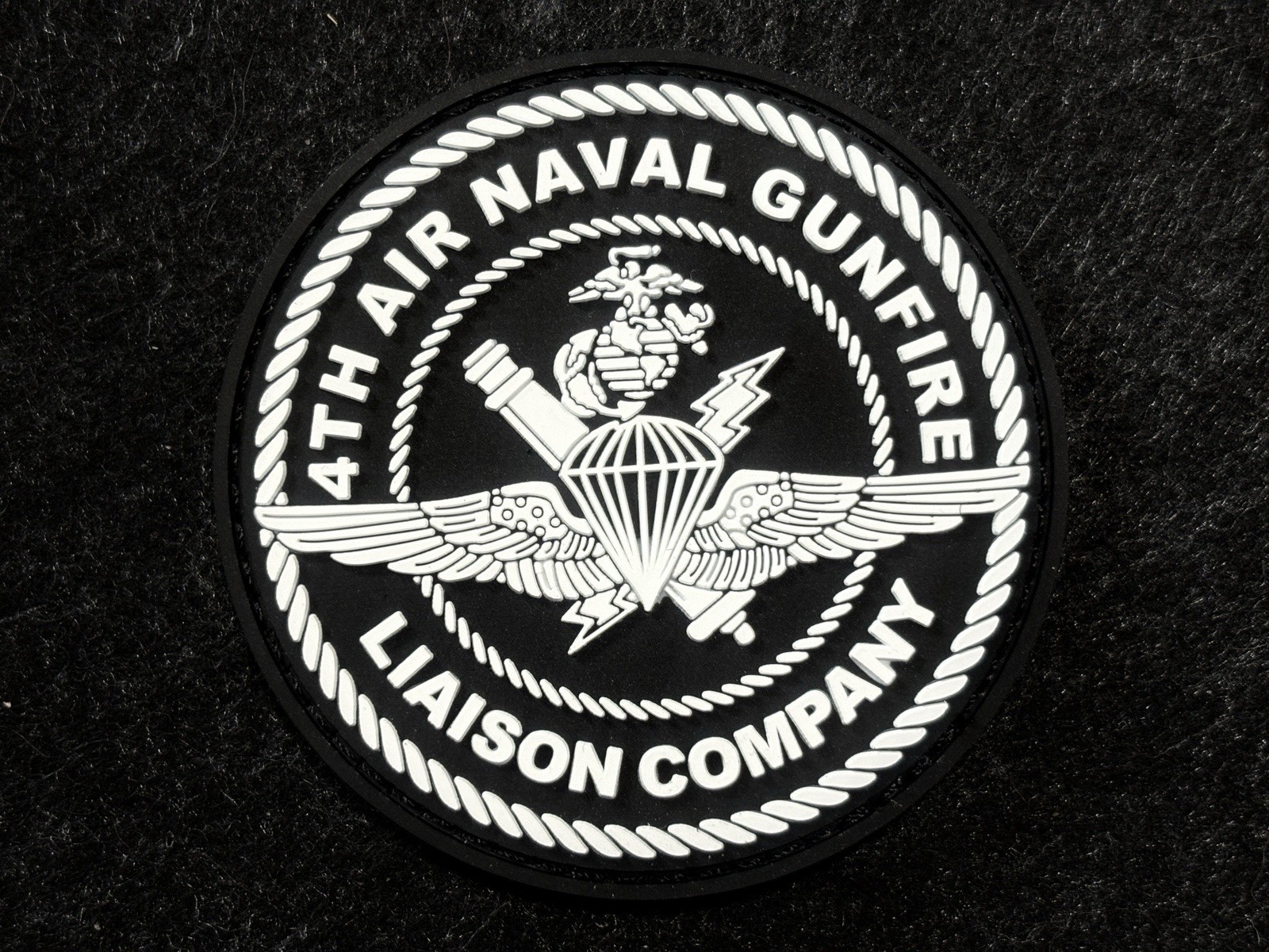 4th ANGLICO PVC Morale Patch – Black/White Limited Stock