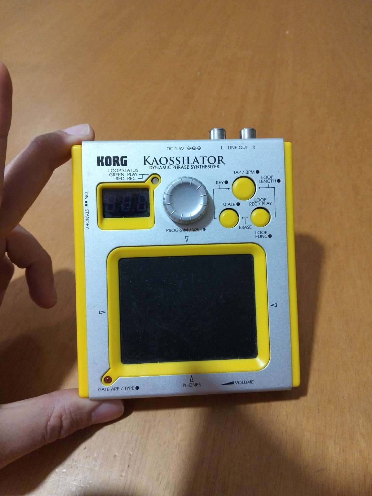 Korg Kaossilator KO-1 Dynamic Synthesizer Yellow Tested Working B