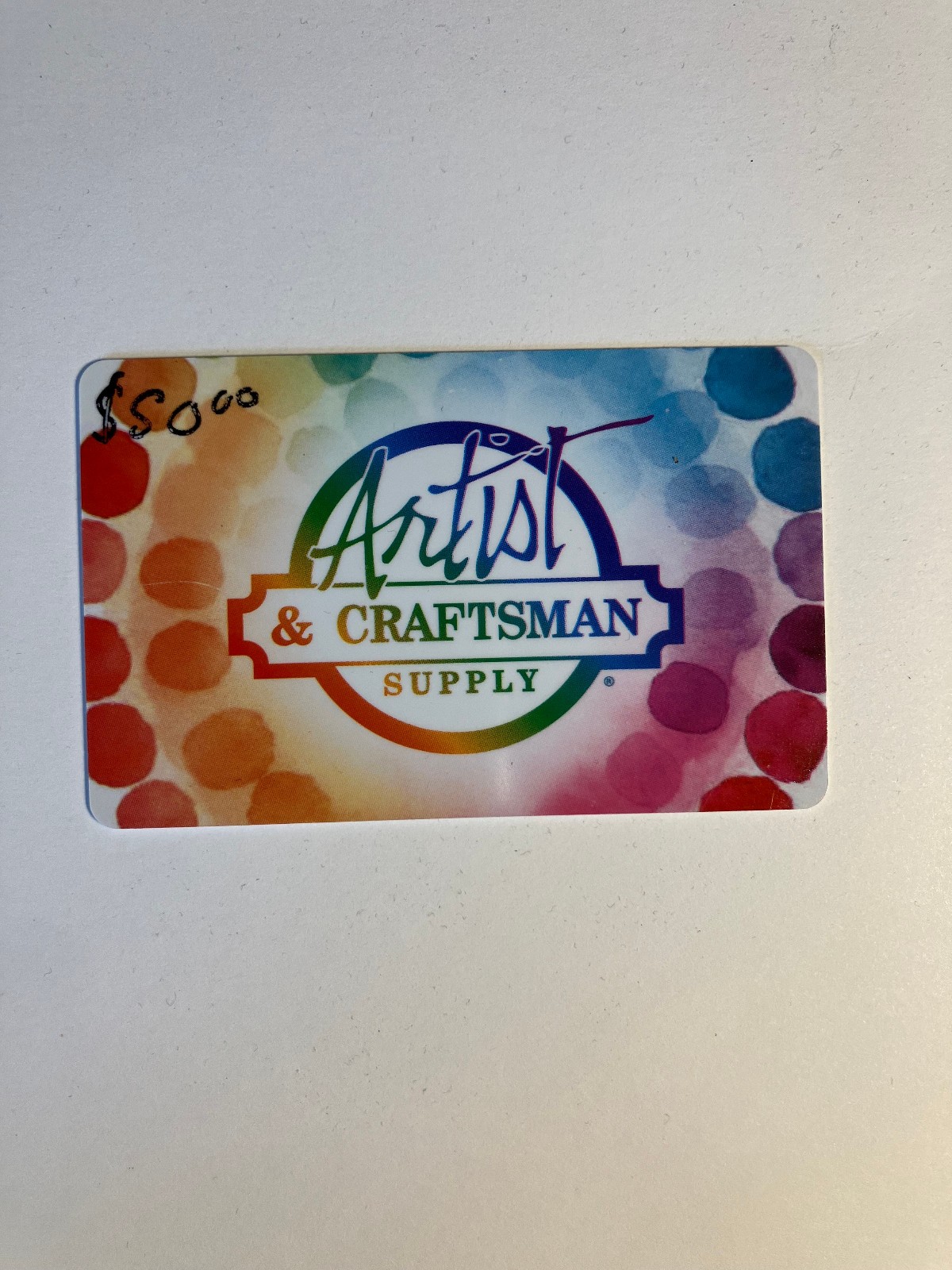 $50 Artist & Craftsman Supply Gift Card - Fully Loaded, Unused