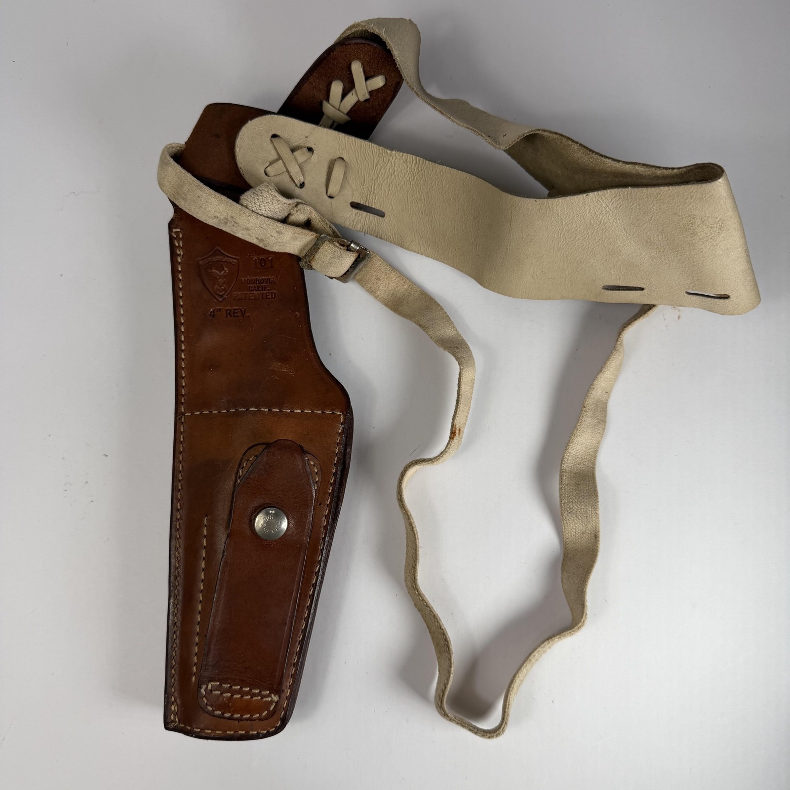 Vintage Safariland 101 Leather Shoulder Holster – 4" Revolver – Monrovia CA