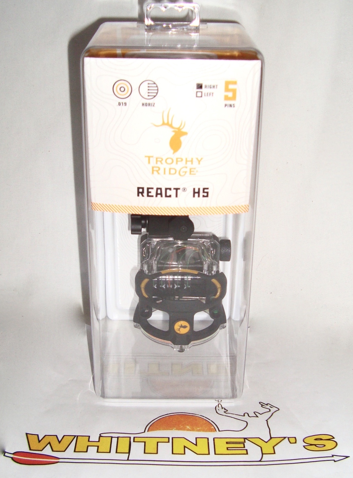 Trophy Ridge Archery React H5 5 Pin Bow Sight - Right Hand / RH - Black - AS855