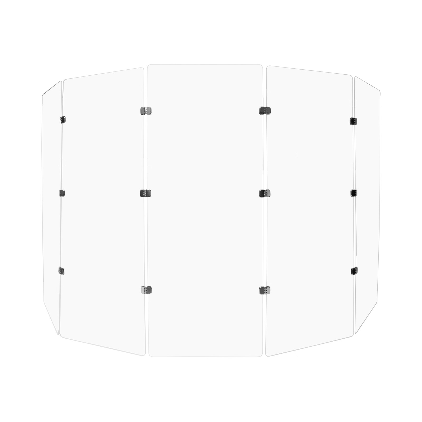Drum Shield Premium Acrylic Drum Screen - 5 Panels 2ft x 5ft with Chrome Hinges