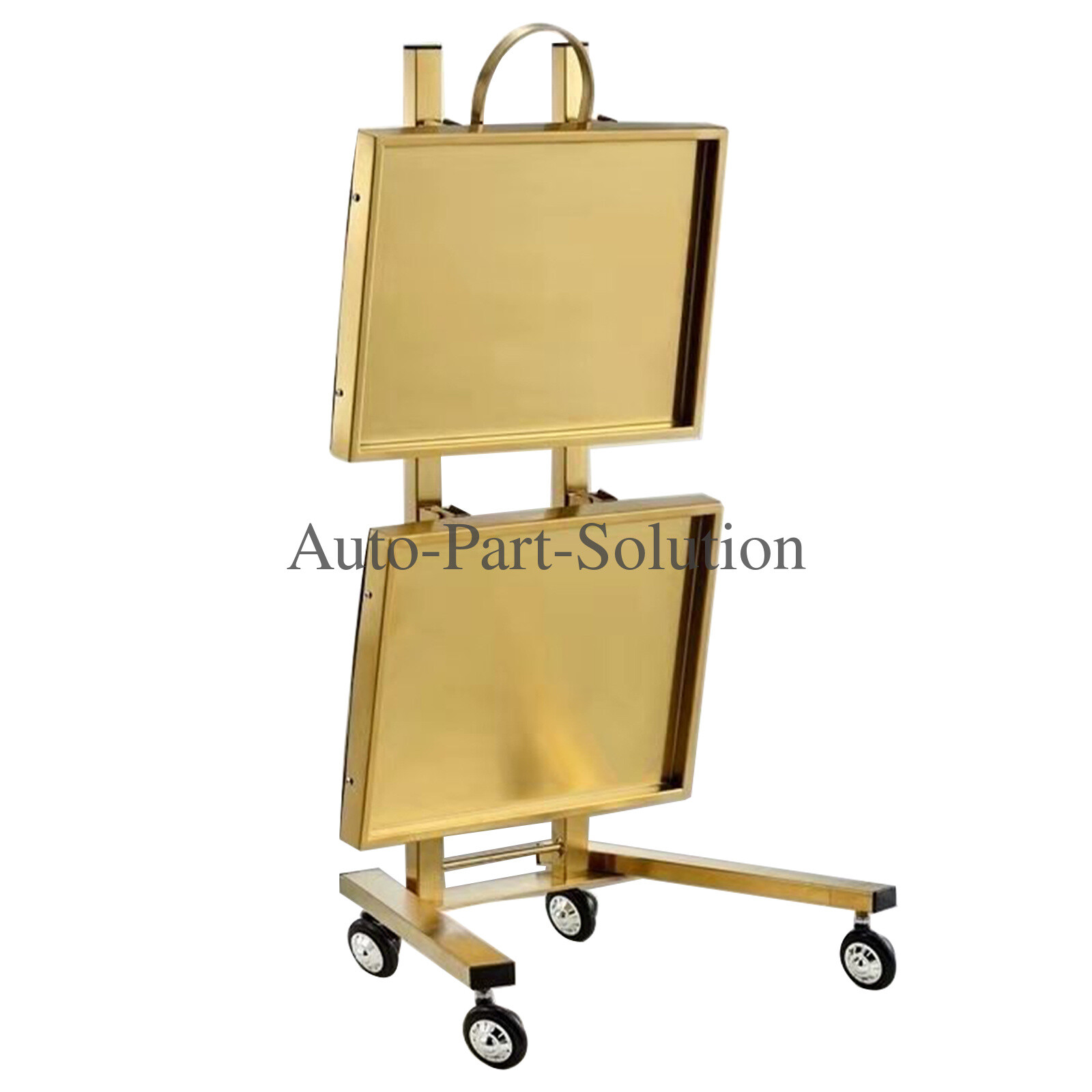 2 Tier Beauty Salon SPA Rolling Cart Salon Tray on Wheels w/Double Storage Tray