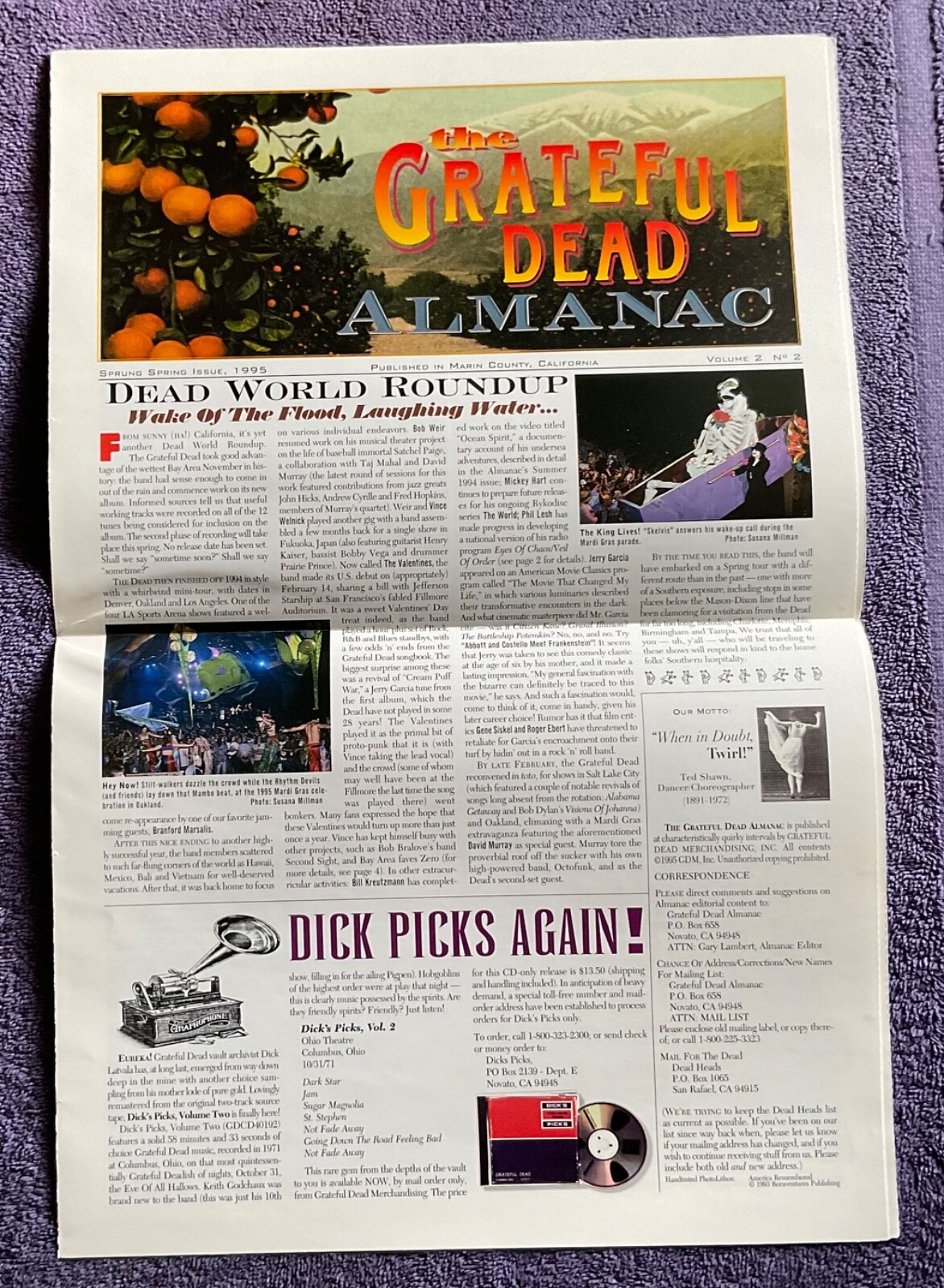 The Grateful Dead 1995 Spring Almanac Issue No. 2-2 cLEAn! NM/M Original