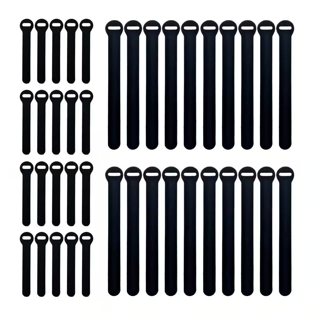 5 In. and 8 In. Reusable Hook and Loop Straps for Cord Management Self Gripping