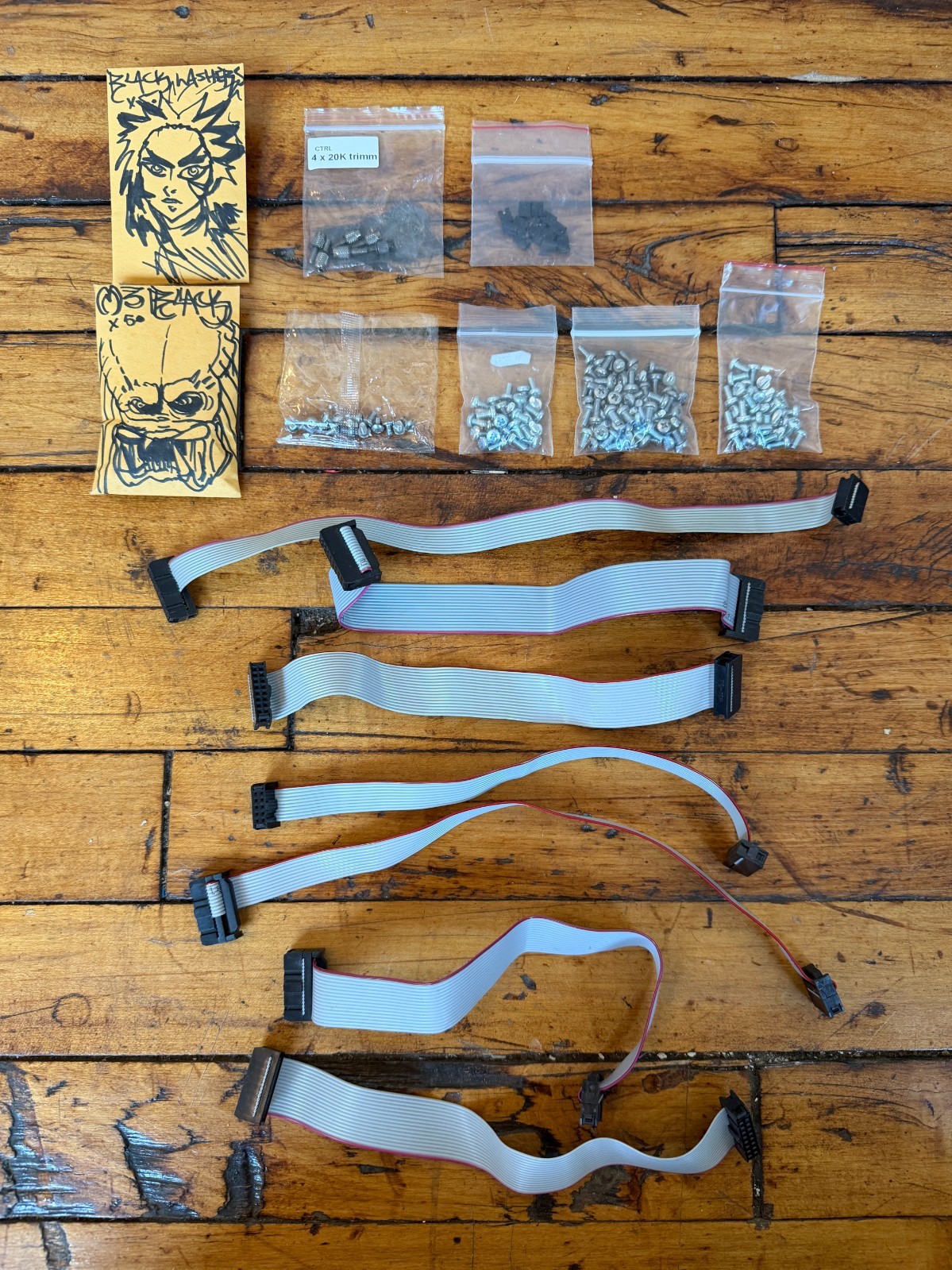 Eurorack Modular Parts Lot M3 Screws Knurlies Ribbon Power Cables Washers Jumper