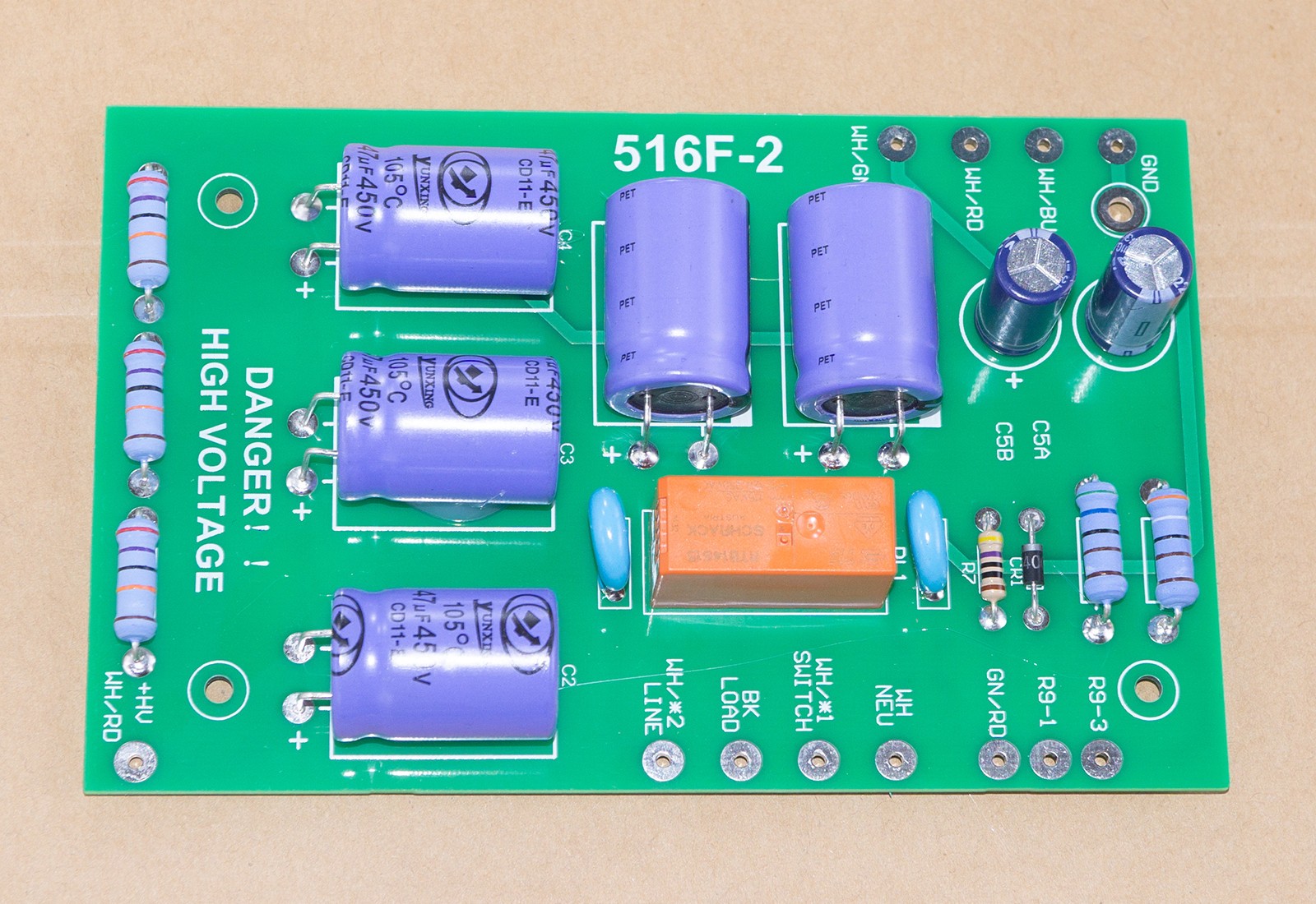 Collins 516F-2 Power Supply Board Kit W/ Relay Caps Diodes Assembled PCB