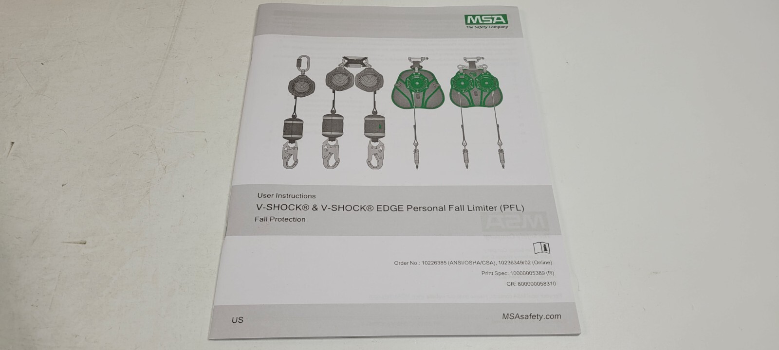 MSA VSLEW-012-PB-A V-SHOCK EDGEPFL 6' Twin-Leg 36C Twin Link Triple Action Carab