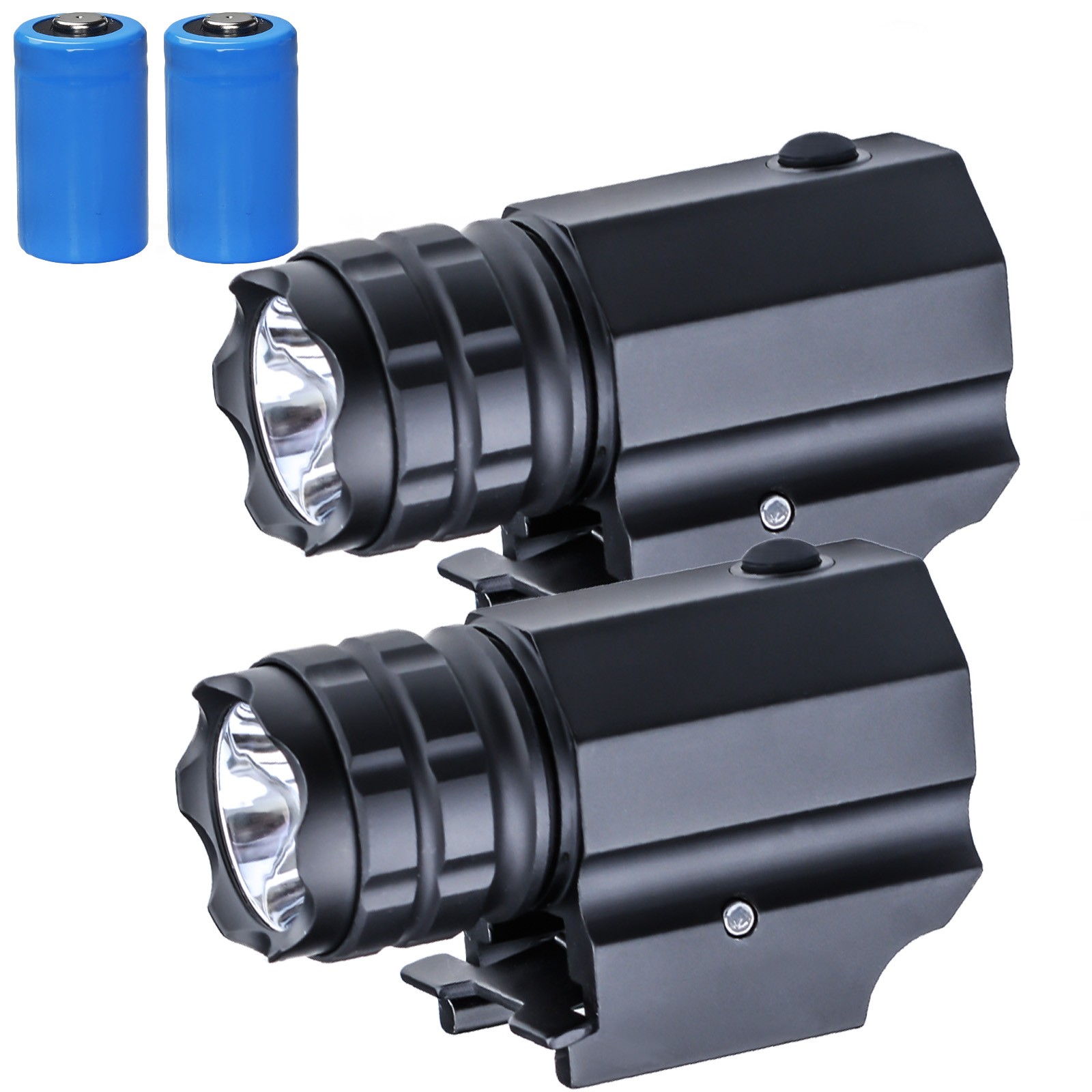 2x 100000LM Tactical Gun LED Flashlight Pistol Light Torch Rail Mounted /Hunting