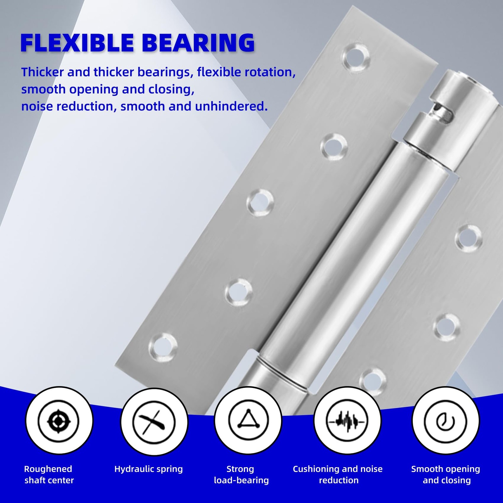 6 Inch Self-Closing Door Hinge Adjustable Spring Heavy Duty Hinge Stainless S...