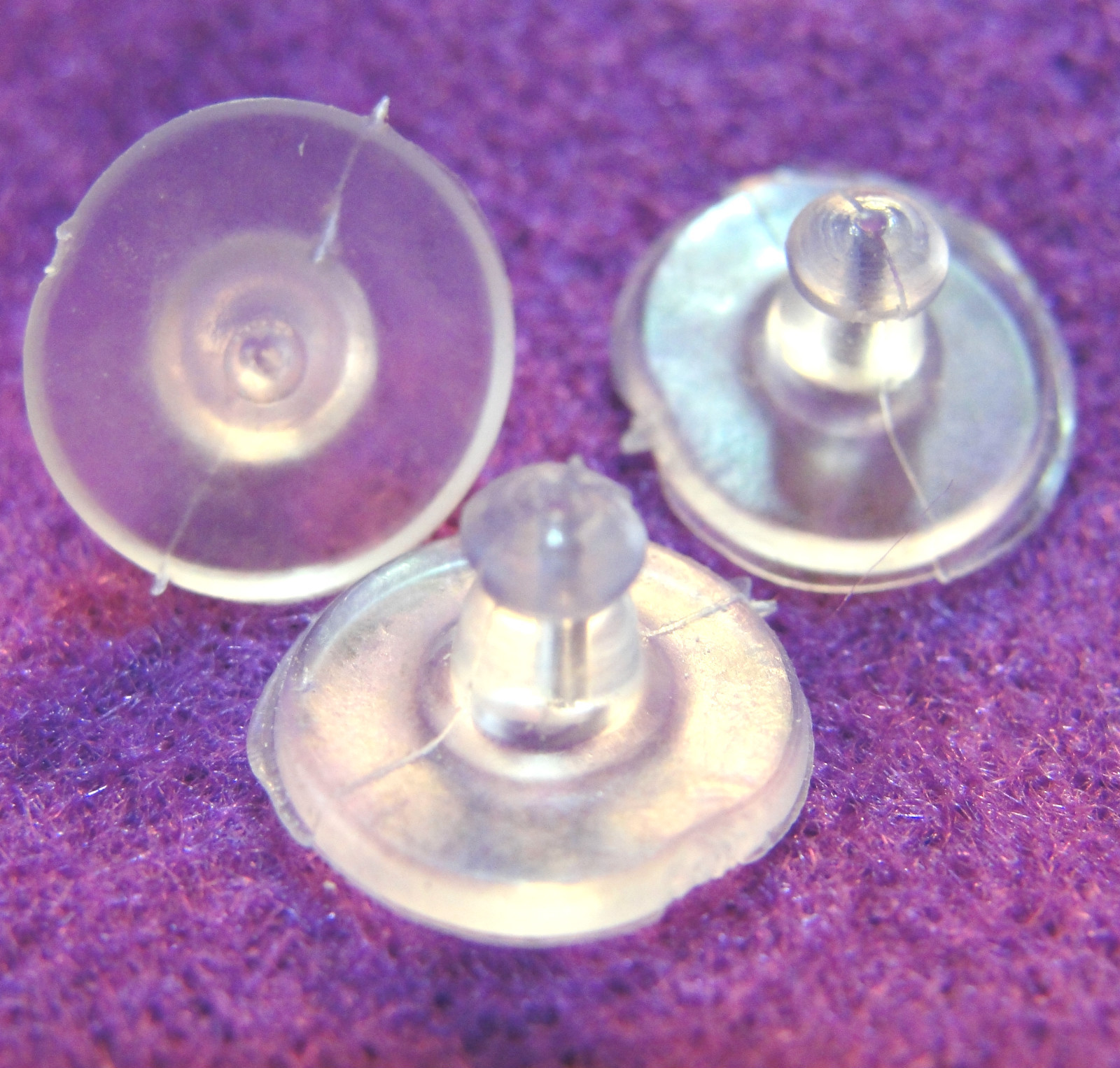 250Pcs. WHOLESALE Soft Rubber 1 Piece Acorn Earring Backs  w/ Clear Shield Q0794