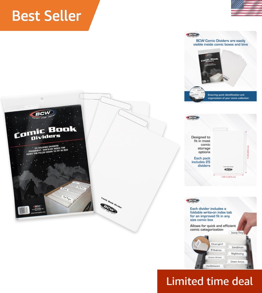 Durable 25-Pack Comic Book Dividers - Archival Polyethylene with Write-On Tabs