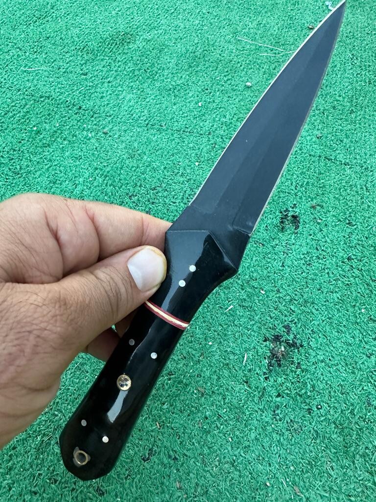 9” Double Edge D2 Steel Powder Coating Blade Dagger Survival Fishing Knife X293