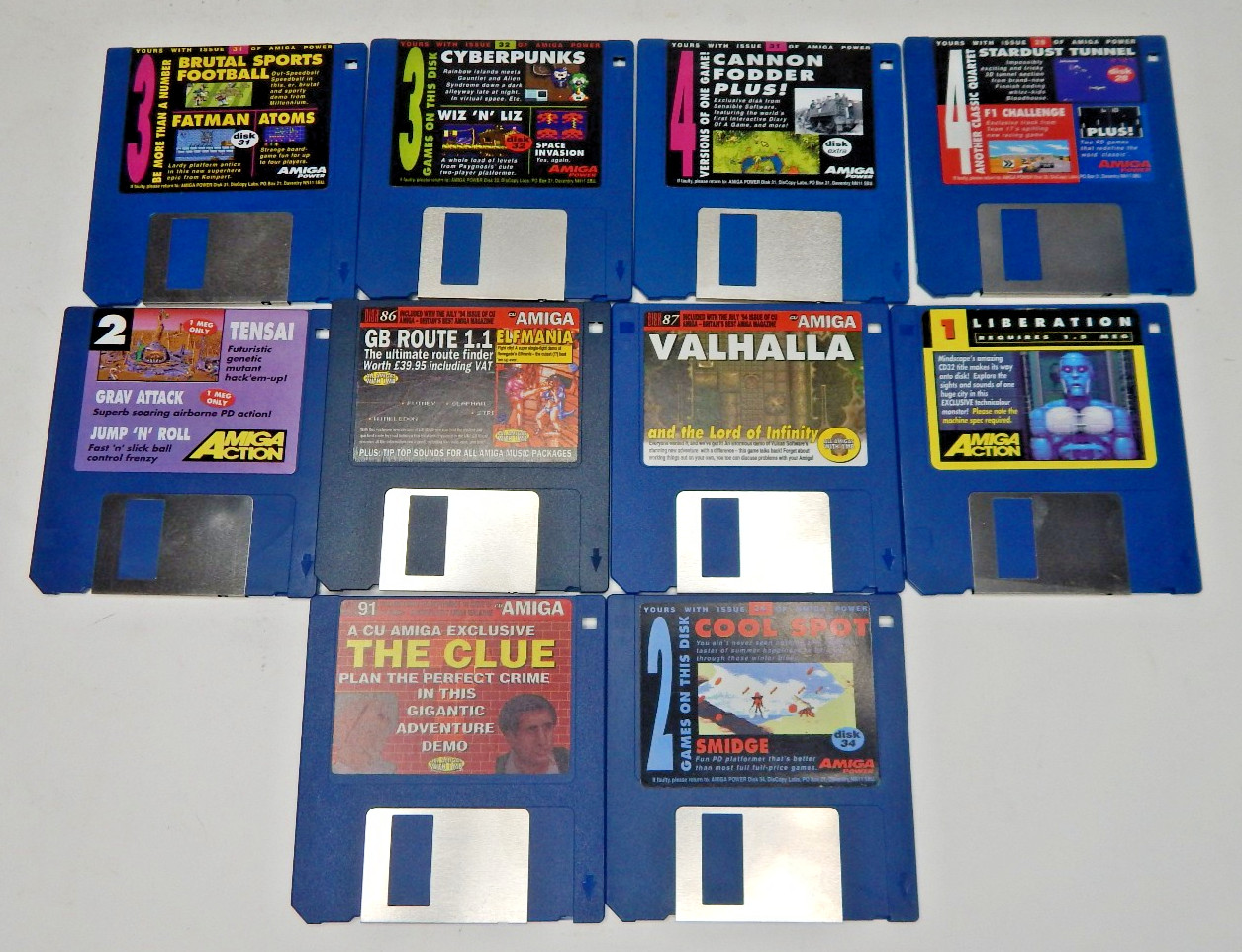 Lot of 10 AMIGA Floppy Disk Games - UNTESTED LOT 1