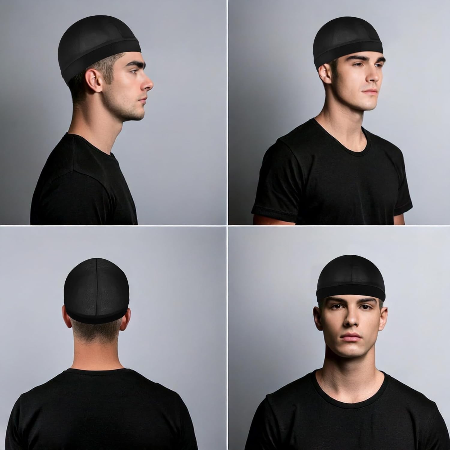 3 Pcs Satin Wave Cap for Men Women, Silky Durag with Wide Band for Sleeping, 360