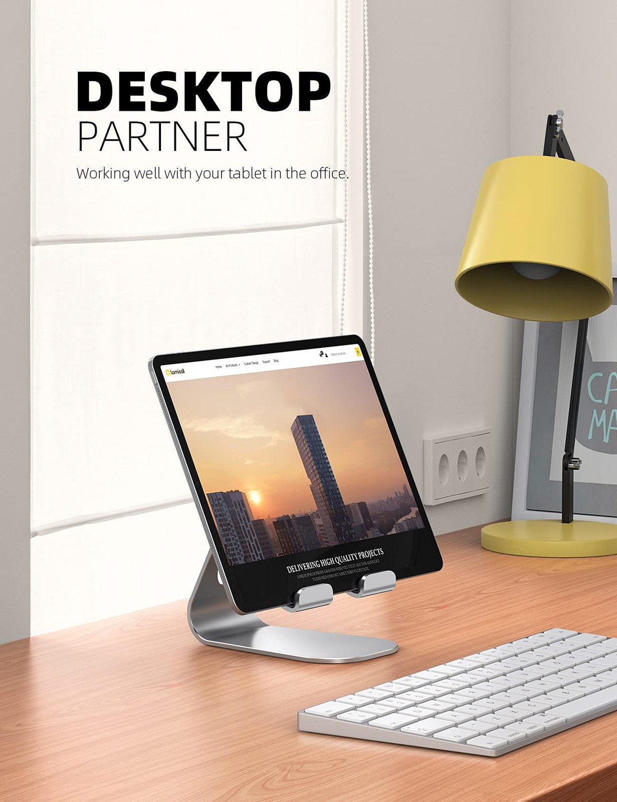 Lamicall Tablet Stand, Adjustable Tablet Holder - Desktop Stand Dock Holder for
