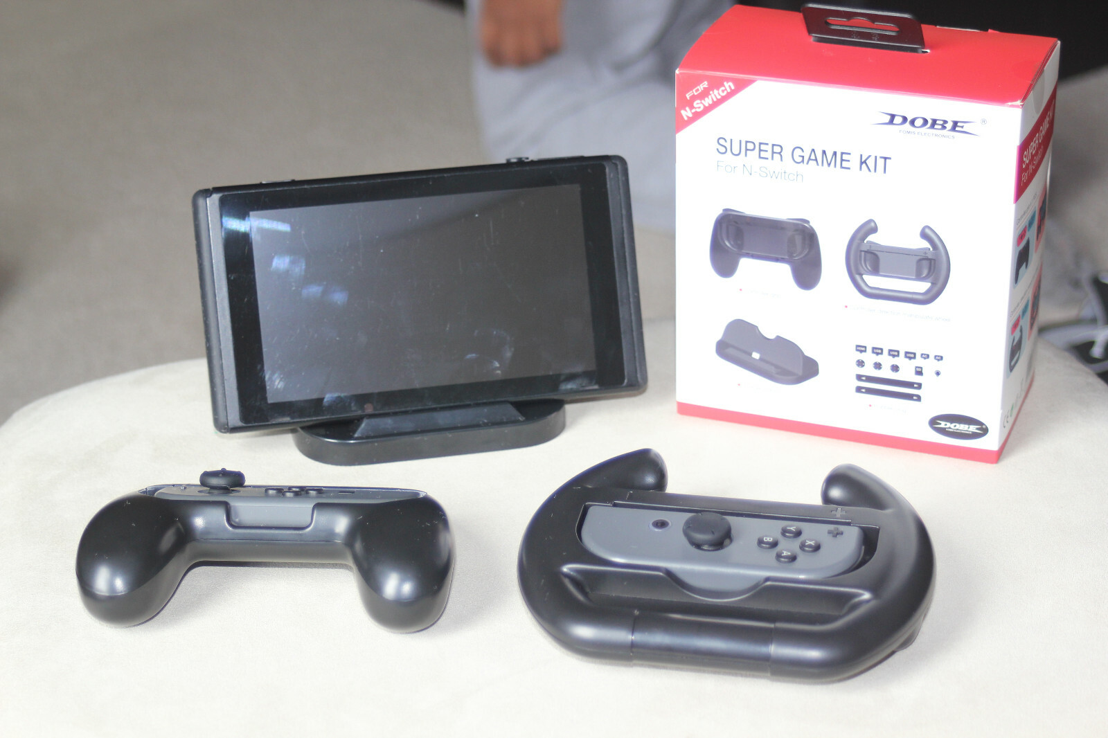 Dobe Super Game Kit for Nintendo Switch (Hand Grip + Stand + Wheel + Plug)