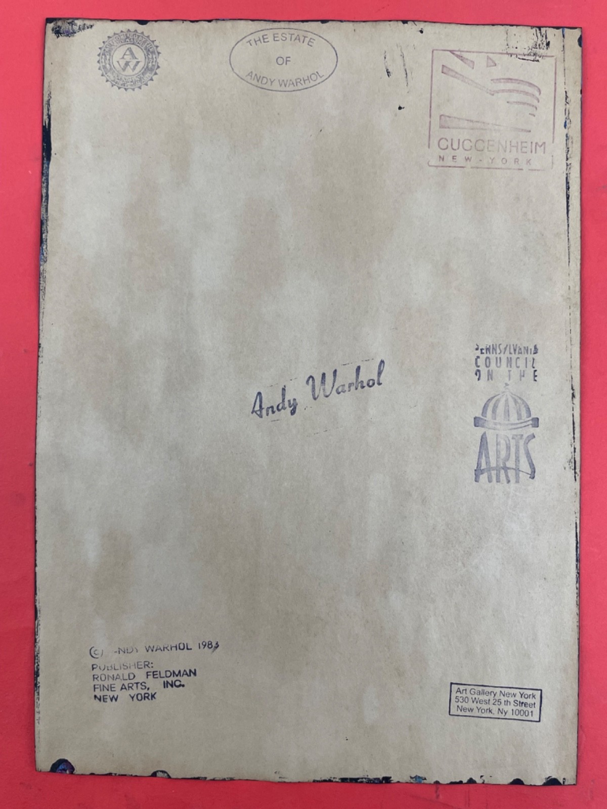 Andy warhol Drawing on paper (Handmade) signed and stamped