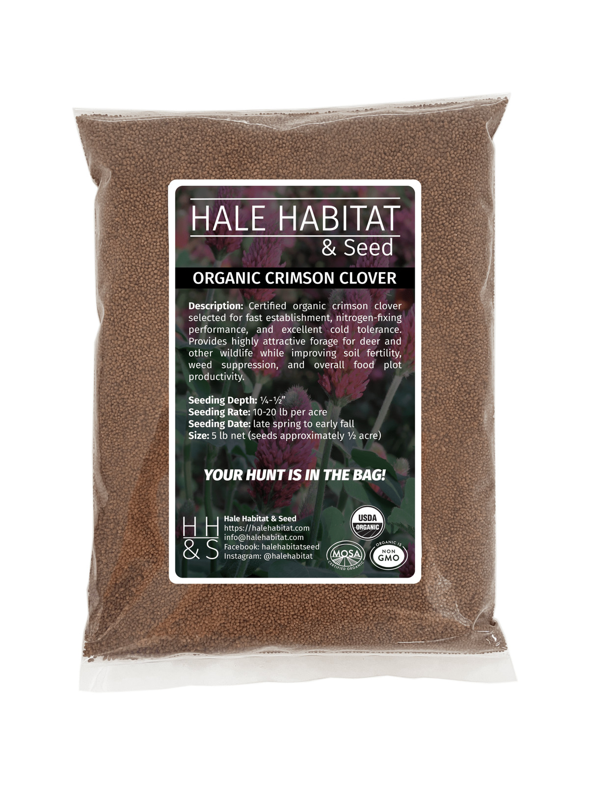 USDA Certified Organic Crimson Clover Seed Non-GMO | Deer Food Plot Forage