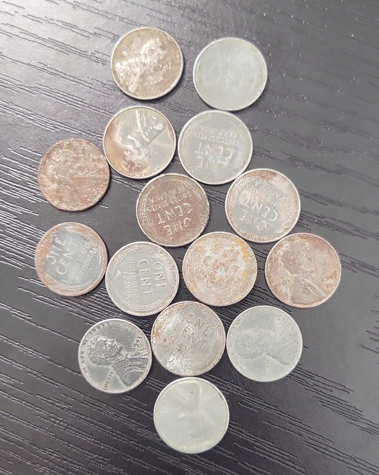 15 1943 P/D/S STEEL Wheat Pennies CULL/AG TO GOOD OR BETTER LT#789