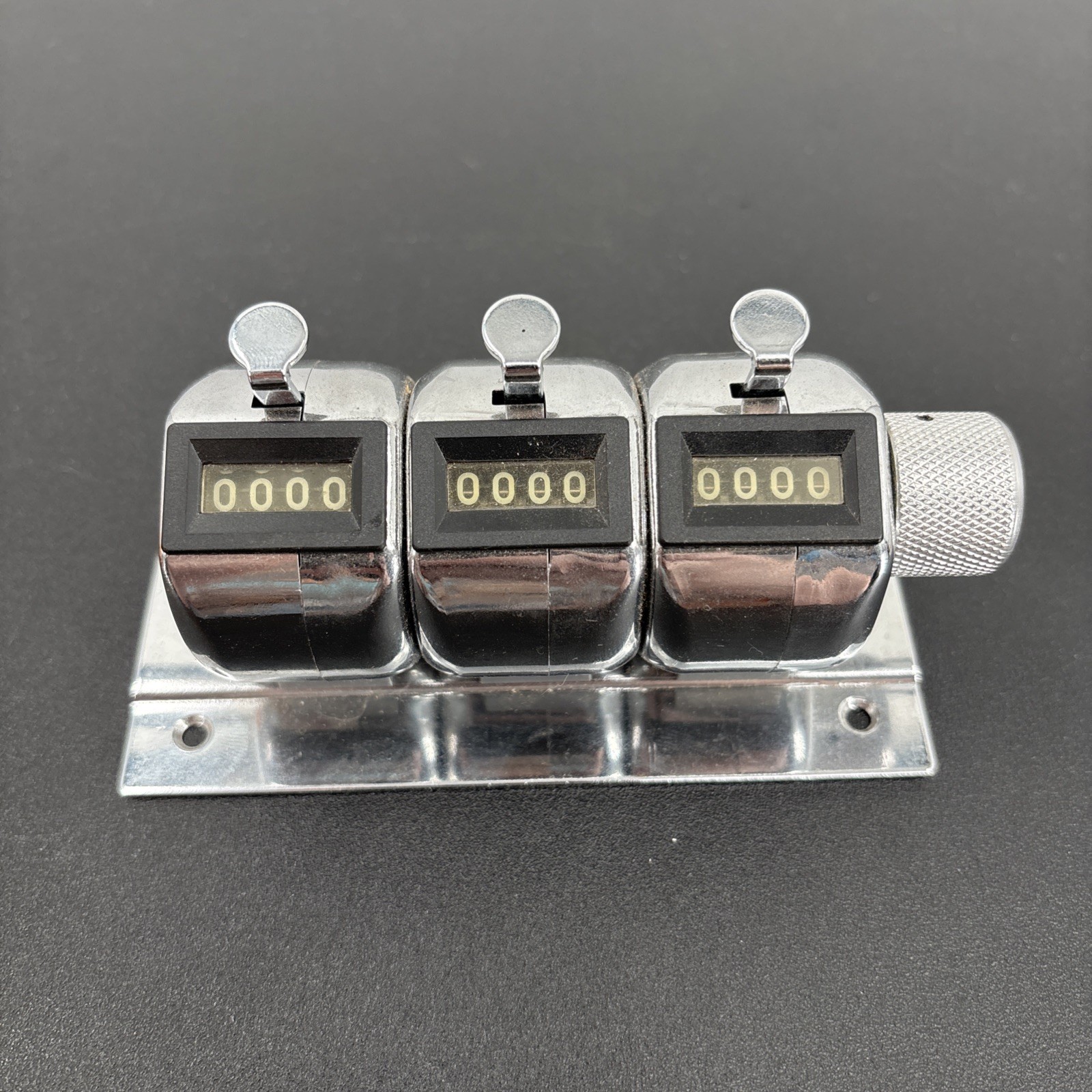 3-Unit Tally Counter Desk Mount Stand Multiple Unit Counter