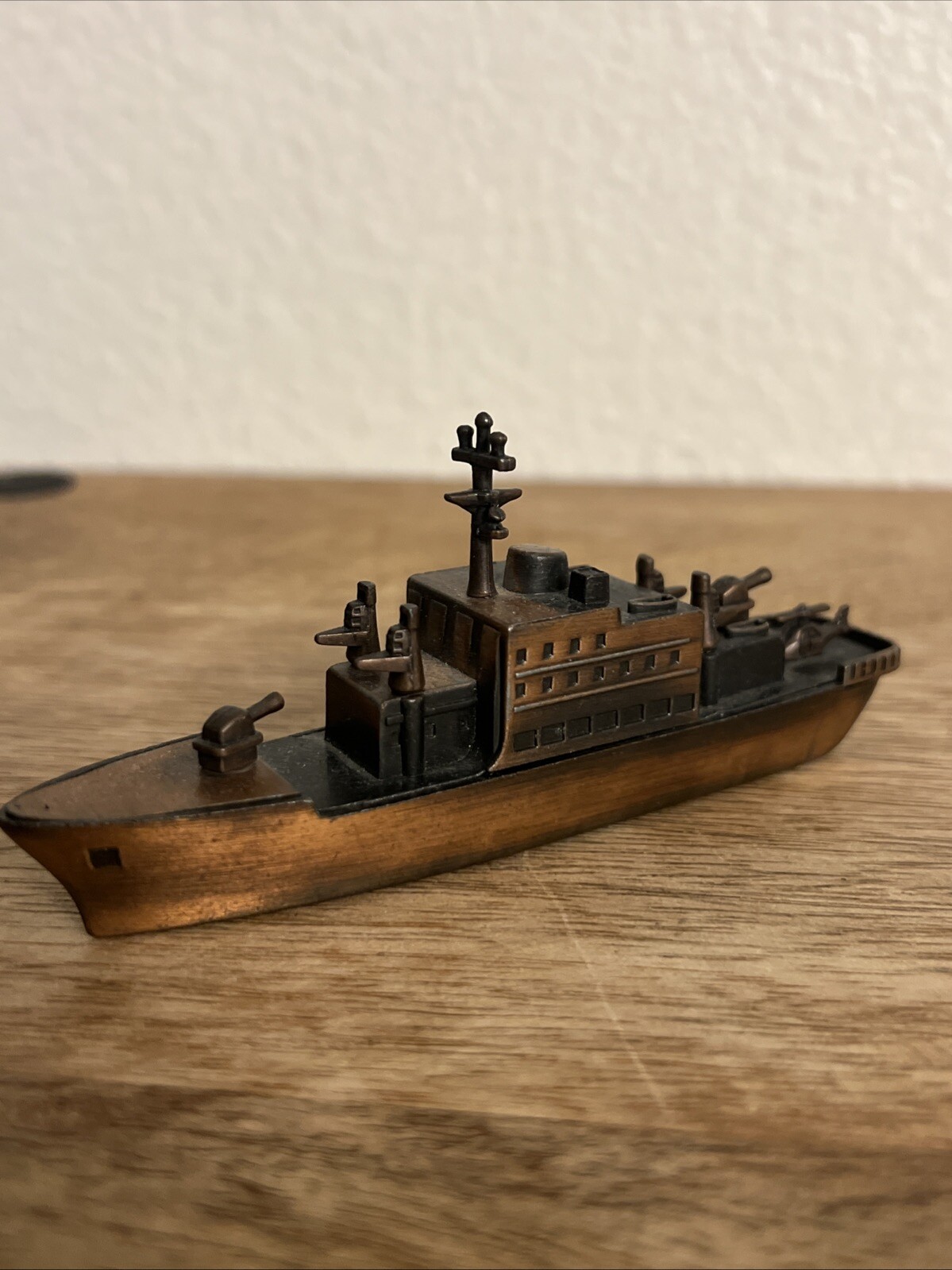 War Battle Ship Die - Cast Metal Collectible Bronze Ship