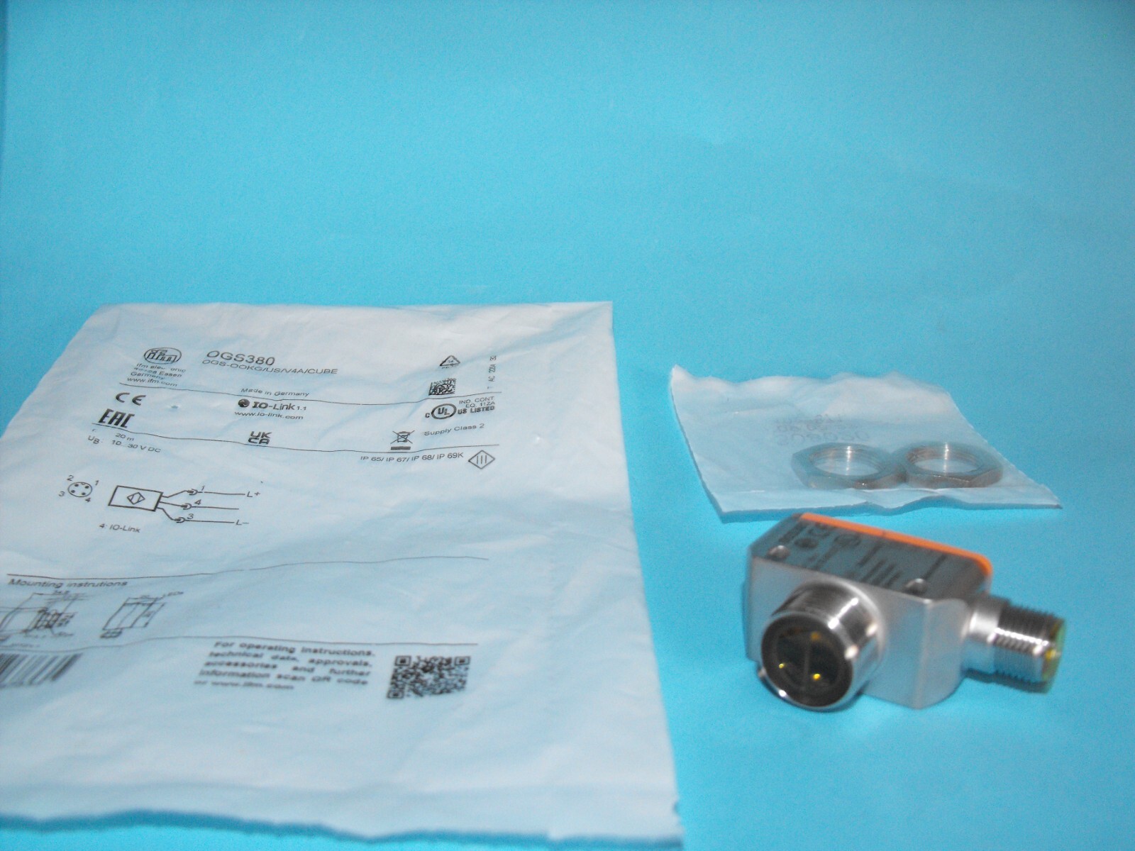 IFM Electronic OGS380.OGS-OOKG/US/V4A/CUBE.Through-beam Sensor Sender.NEW