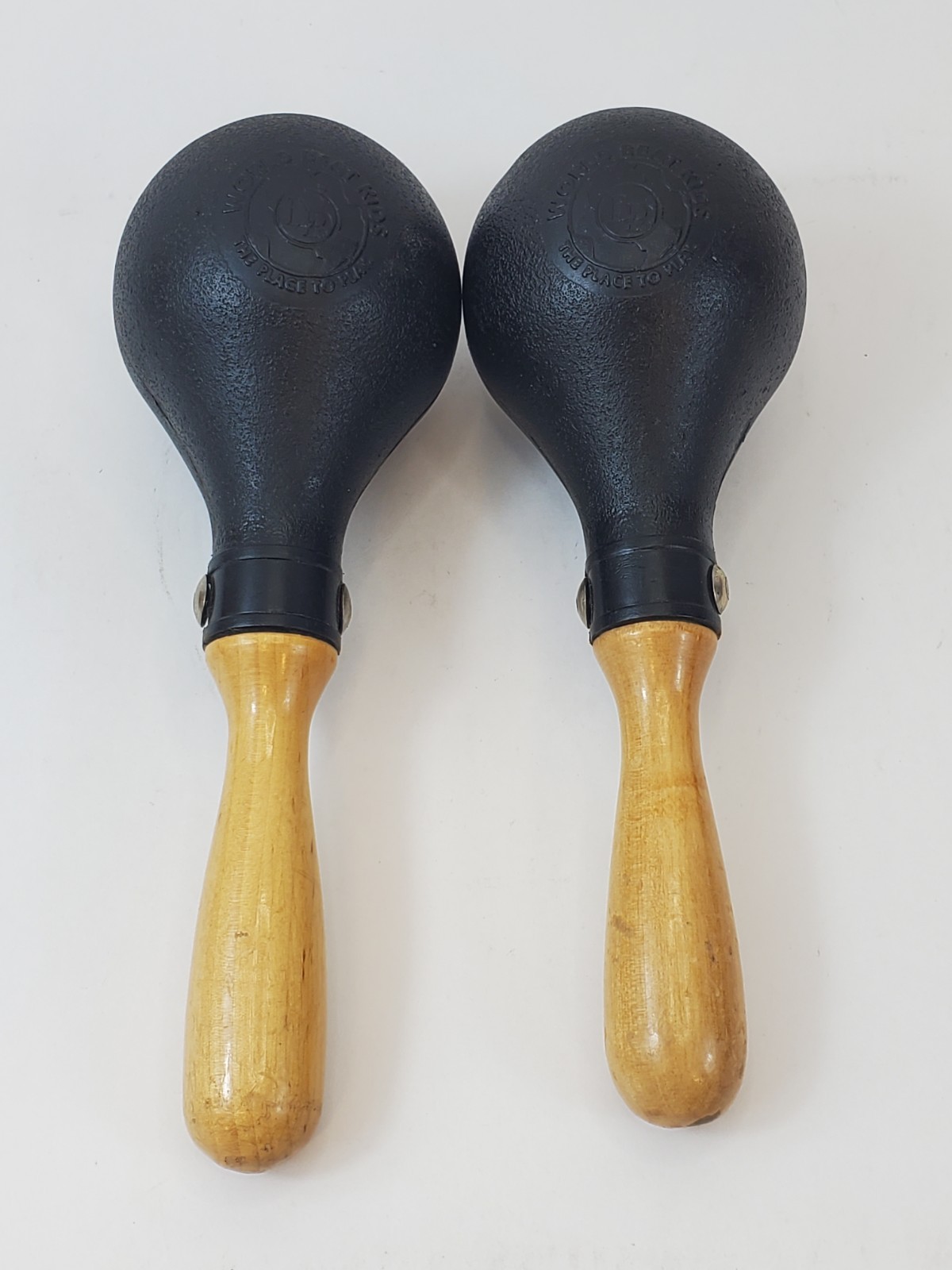 Vintage Black LP Maracas Salsa Latin Percussion Wood Handles World Beat Kids