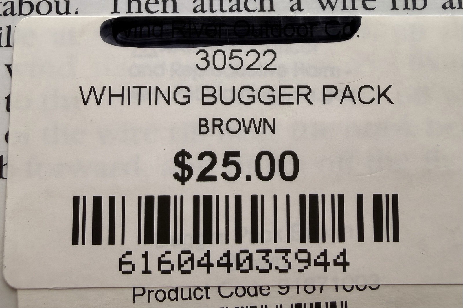 Whiting Farms Bugger Pack Brown 315-SH-E-L
