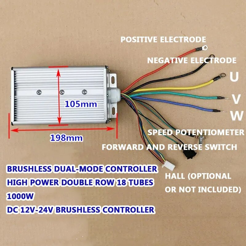 DC12V-24V Brushless Motor Controller DC Speed Regulation Motor Driver 55A 1000W