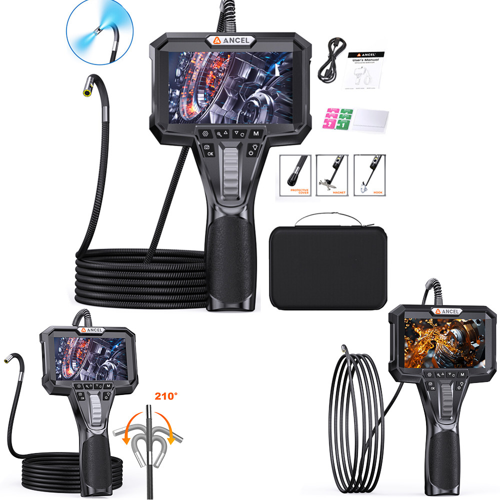 ANCEL Borescope Inspection Camera 360° Endoscope Camera with Screen 4.3inch LCD