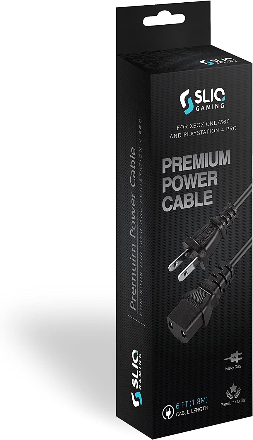 Sliq Gaming Premium Power Cable for XBox One/360 & Playstation 4 Pro New 6fT