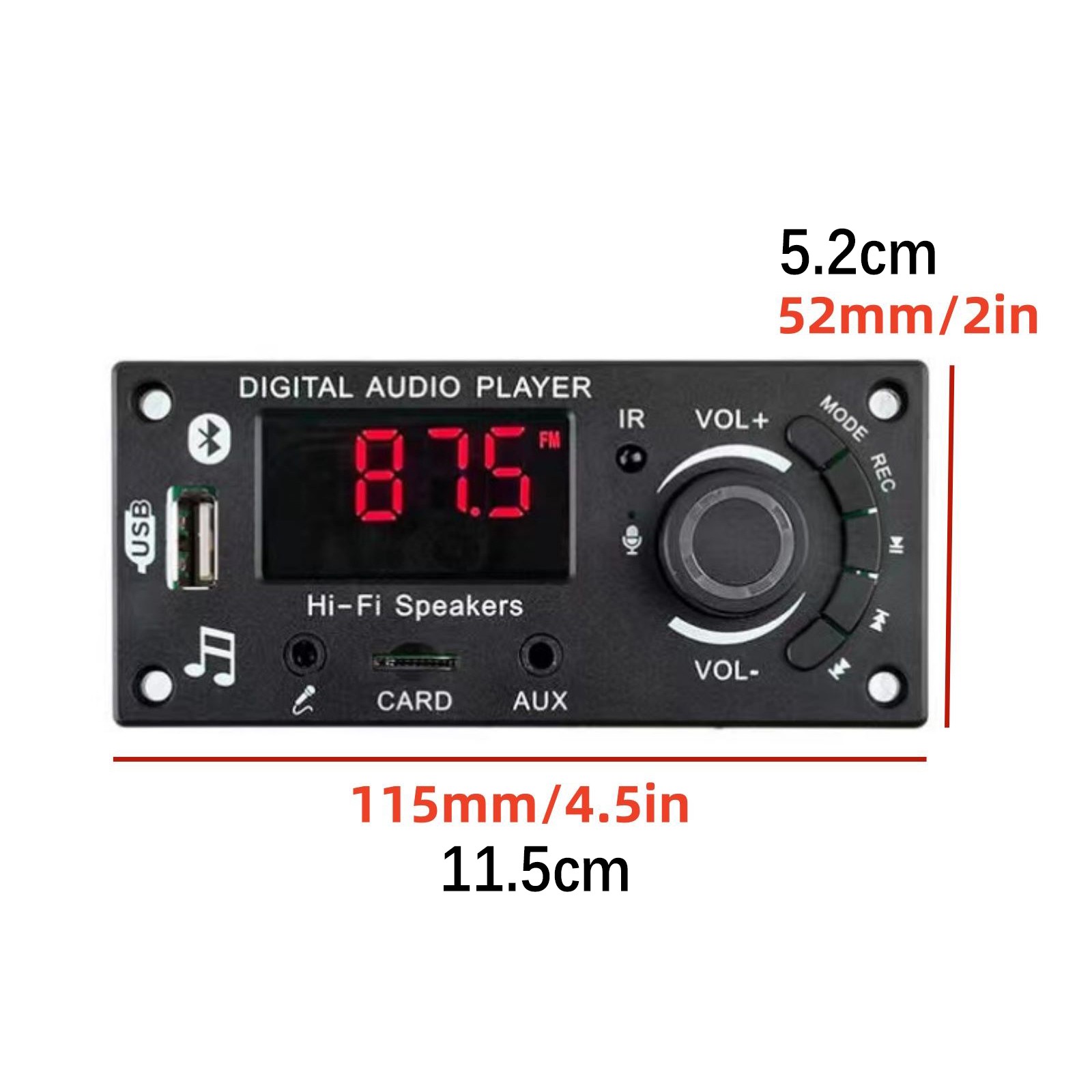 Digital DC7-25V MP3 Decoder Board 2*50W Bluetooth Amplifier Car Audio Player