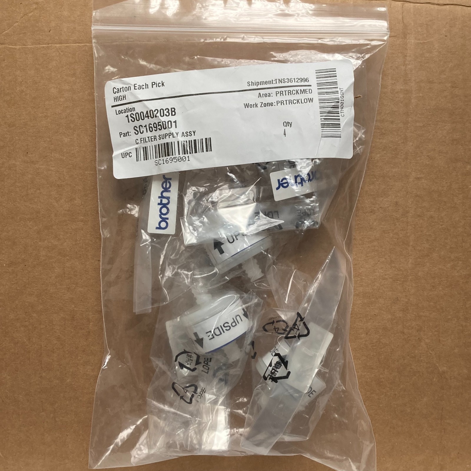 4 NEW C FILTER SUPPLY ASSY Brother GTX DTG printer assembly part SC1695001 white
