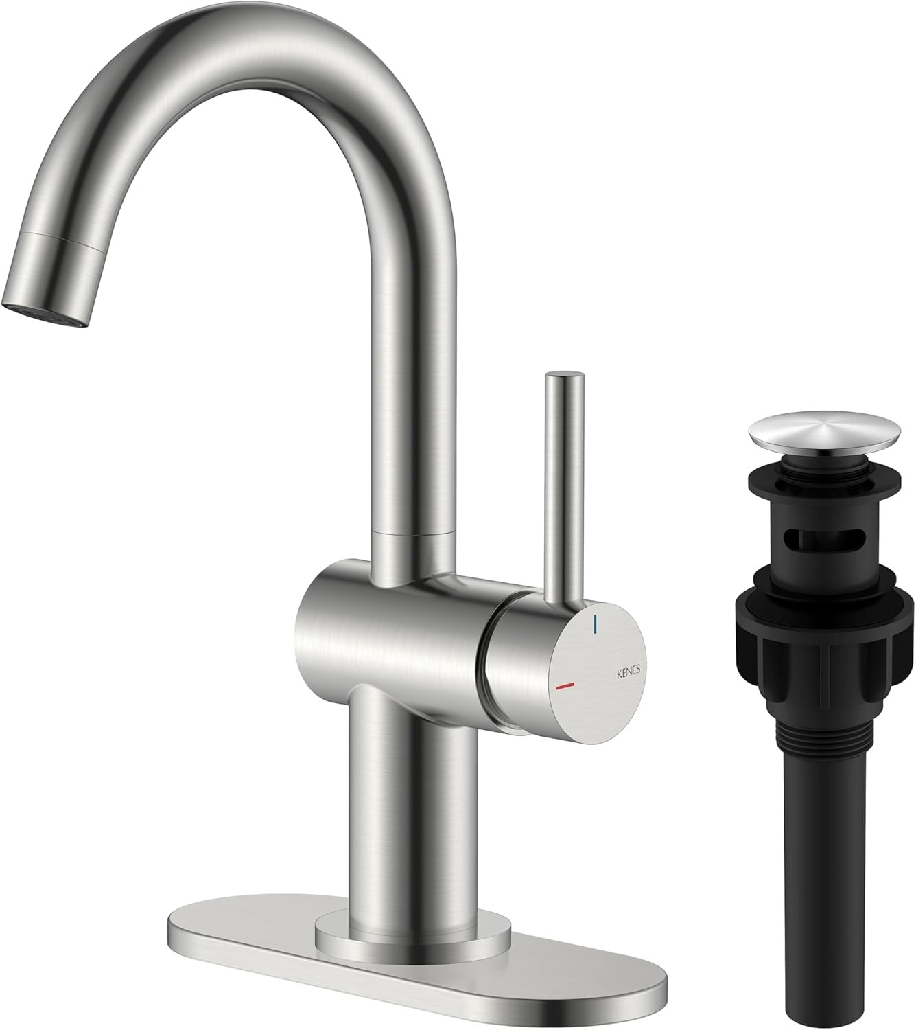 Brushed Nickel Bathroom Faucet Single Handle Modern Prep Wet Bar Sink Faucet