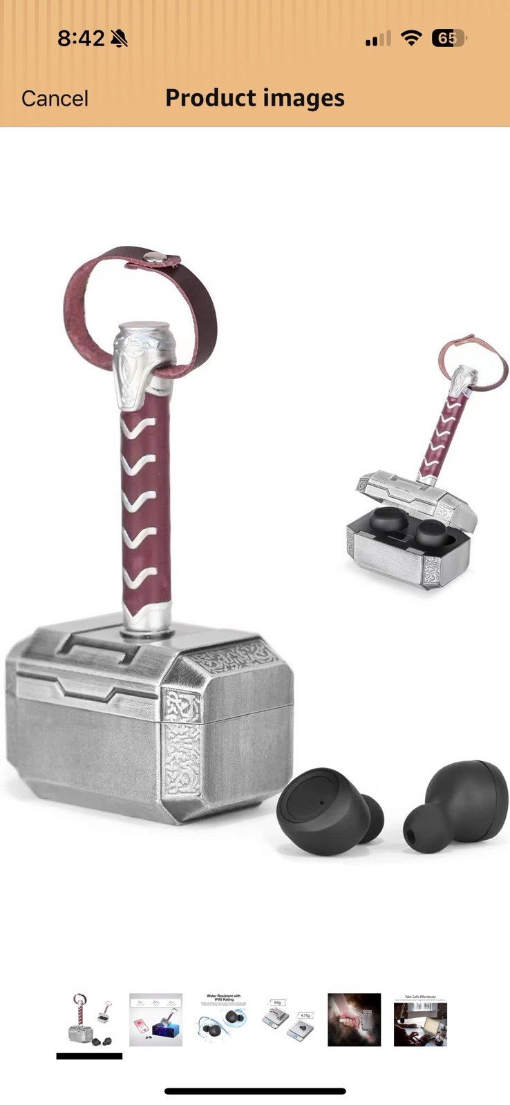 Wireless Earbuds with Thor Hammer Charging Case New
